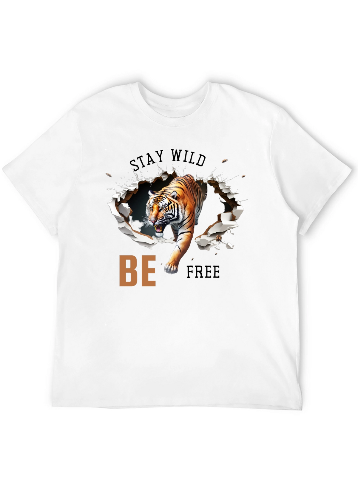 Stay Wild Graphic Tee - Tiger Design