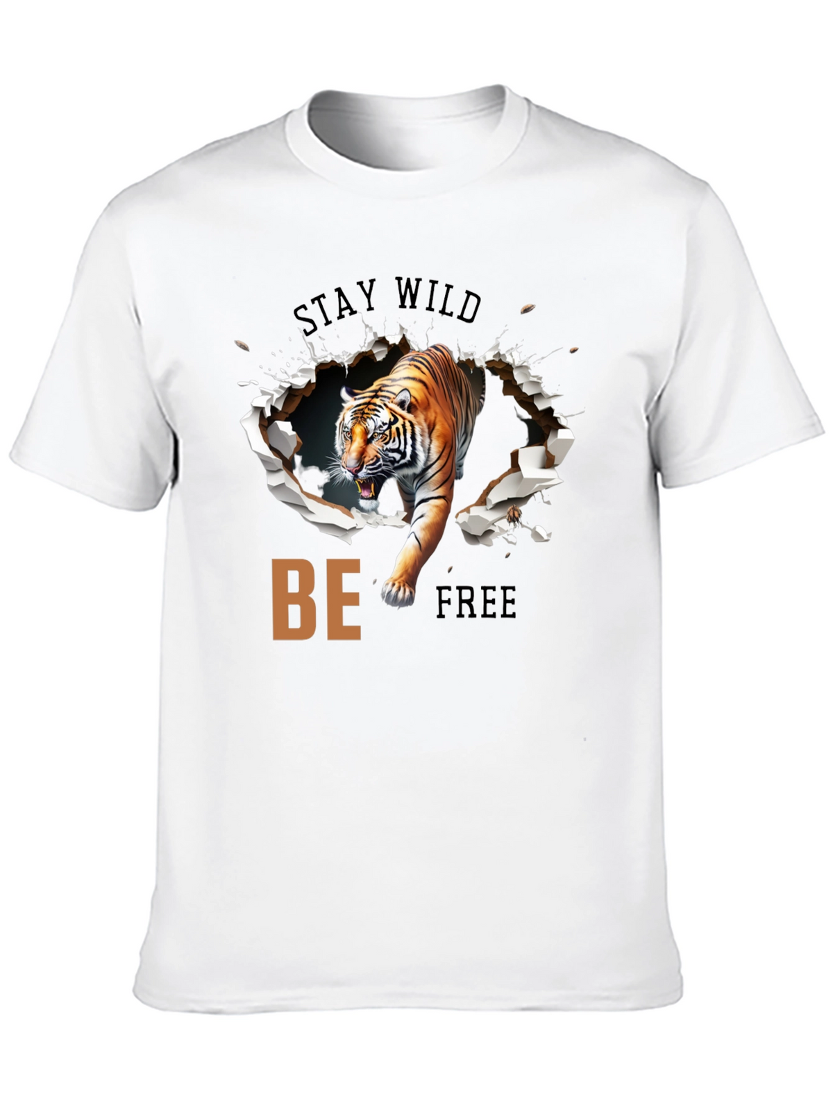 Stay Wild Graphic Tee - Tiger Design
