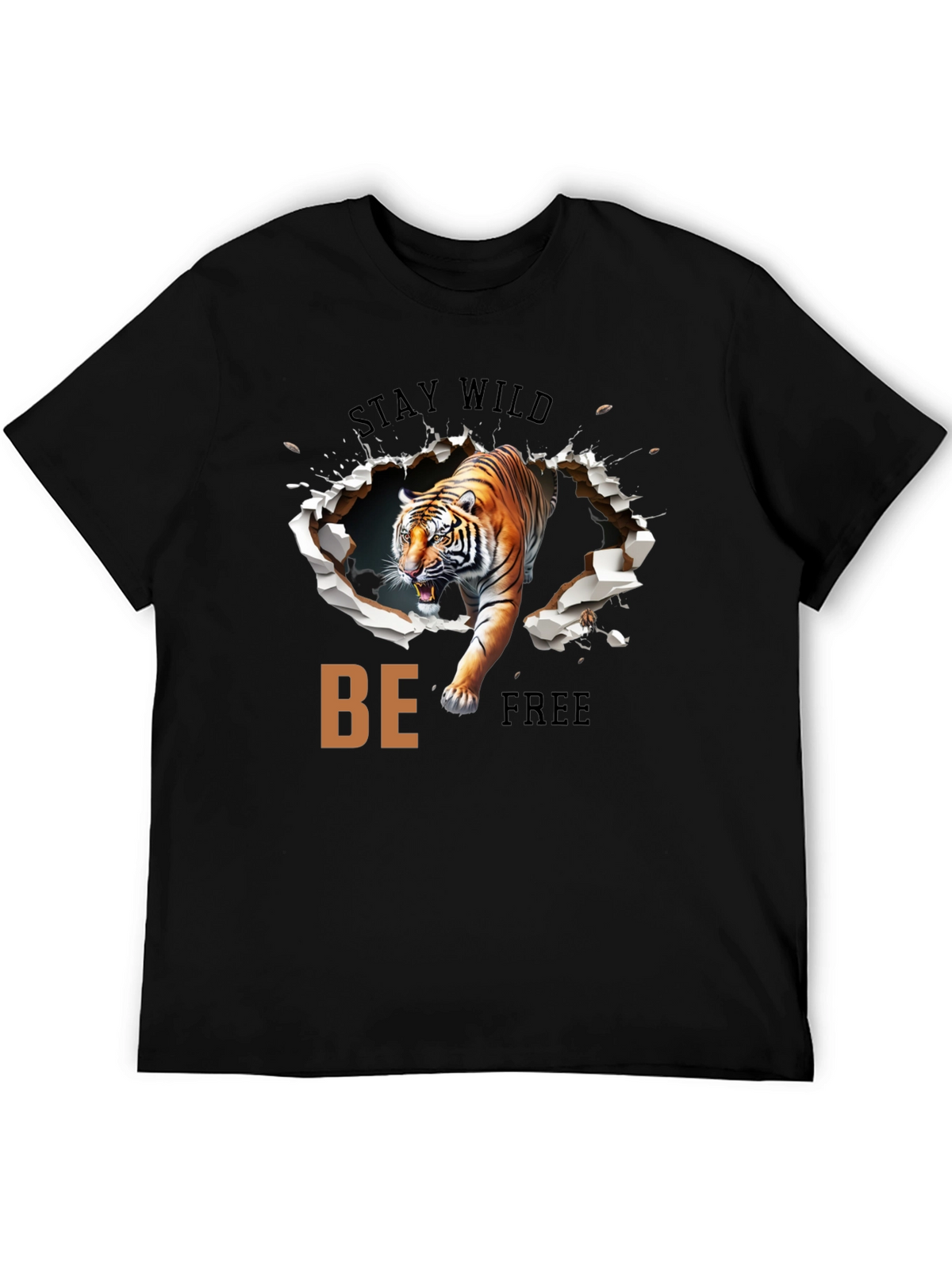 Stay Wild Graphic Tee - Tiger Design