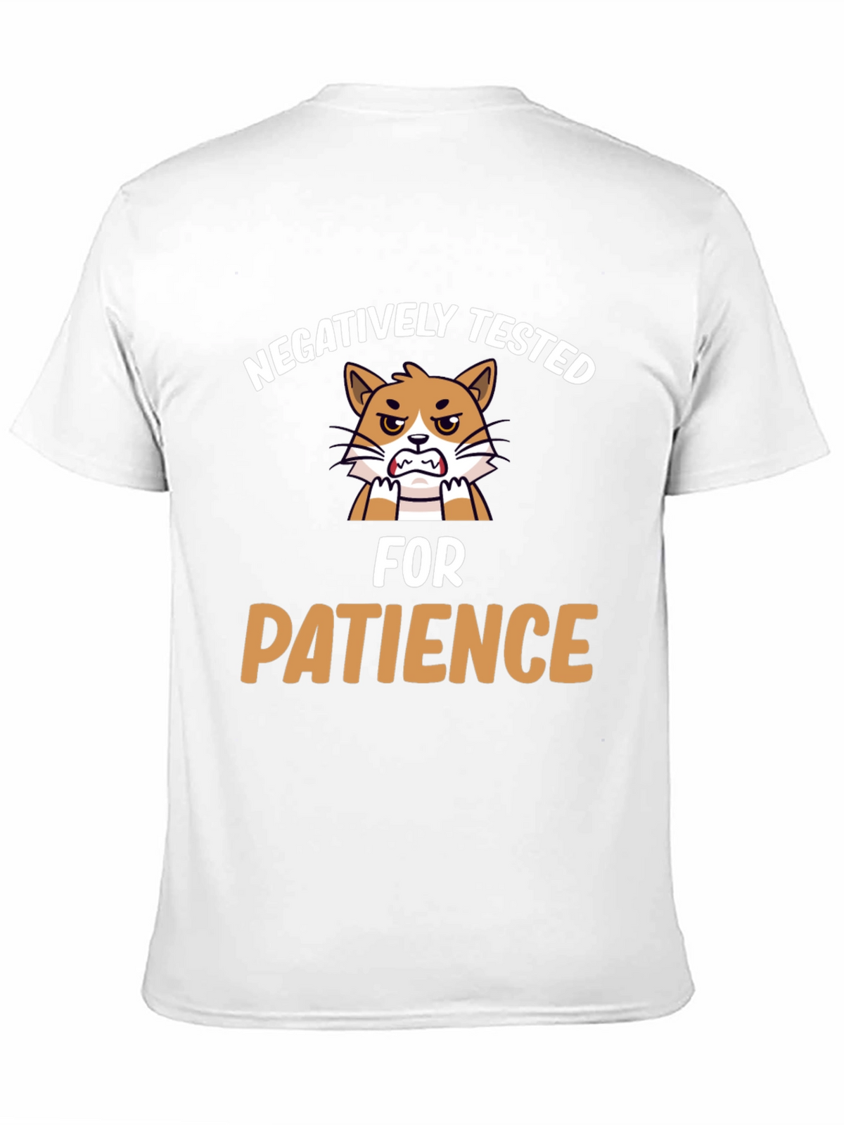 Funny Negatively Tested for Patience Cat Graphic T-Shirt