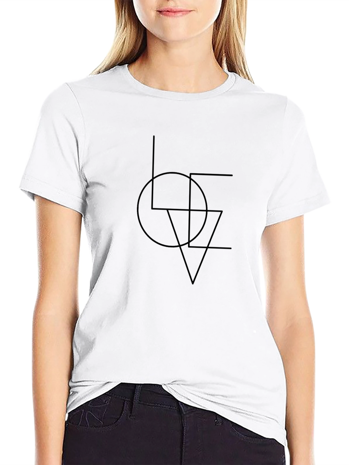 Modern Graphic Tee - Geometric LOVE Design
