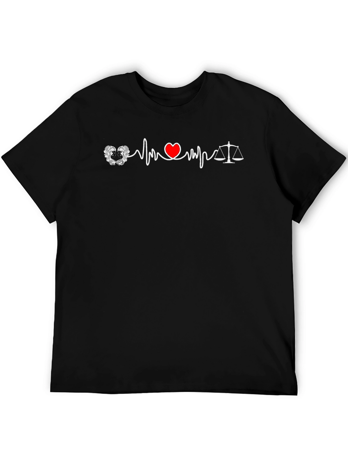 Lawyer Heartbeat T-Shirt - Scales of Justice Tee