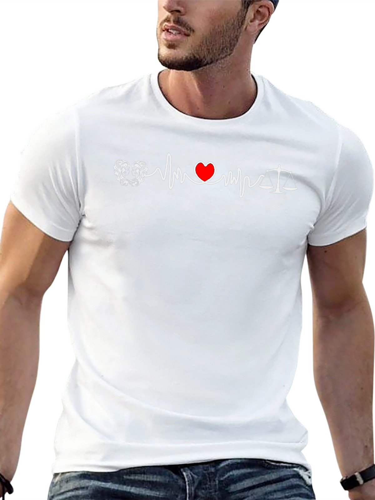 Lawyer Heartbeat T-Shirt - Scales of Justice Tee