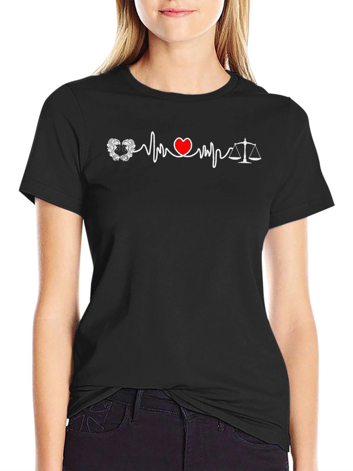 Lawyer Heartbeat T-Shirt - Scales of Justice Tee