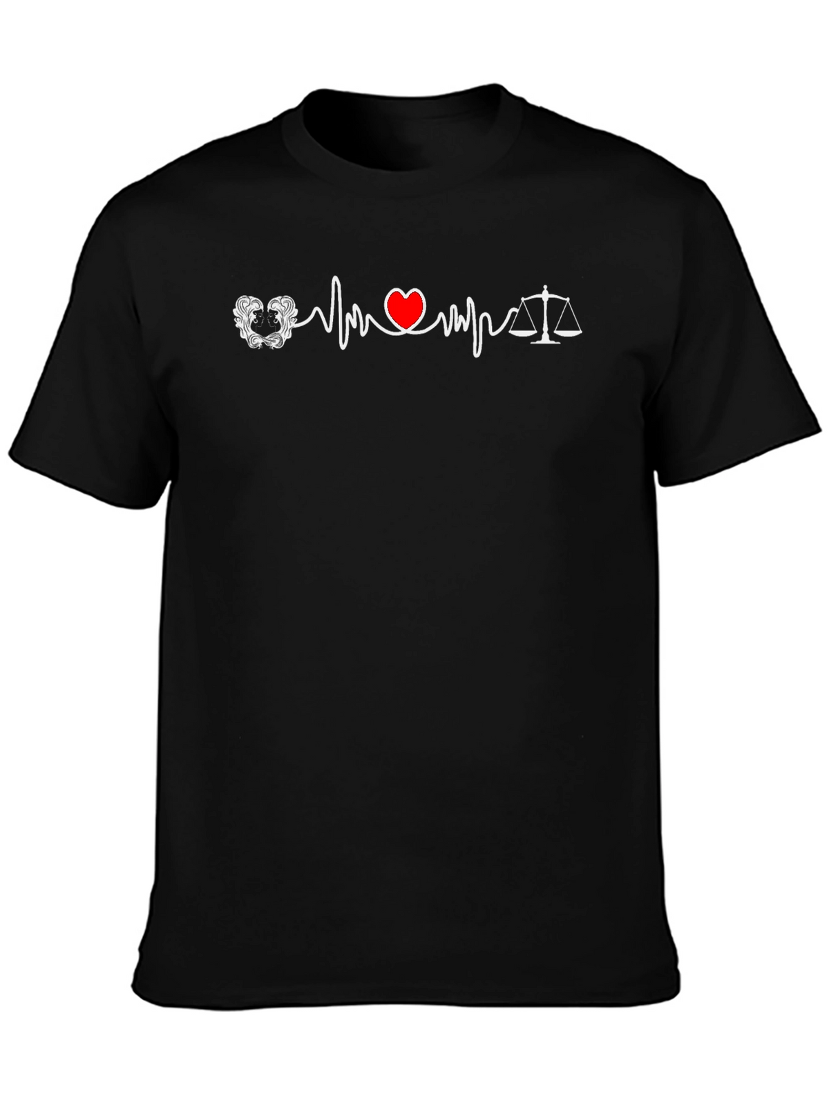 Lawyer Heartbeat T-Shirt - Scales of Justice Tee