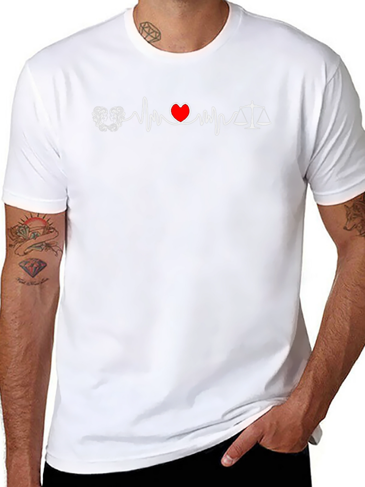 Lawyer Heartbeat T-Shirt - Scales of Justice Tee