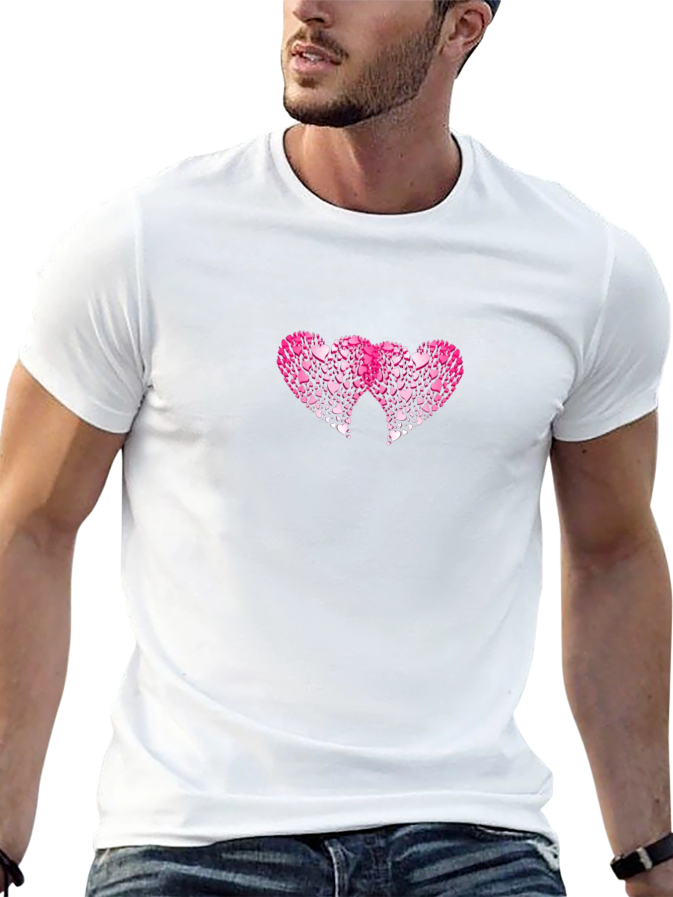 Heart Graphic Black T-Shirt - Love Design