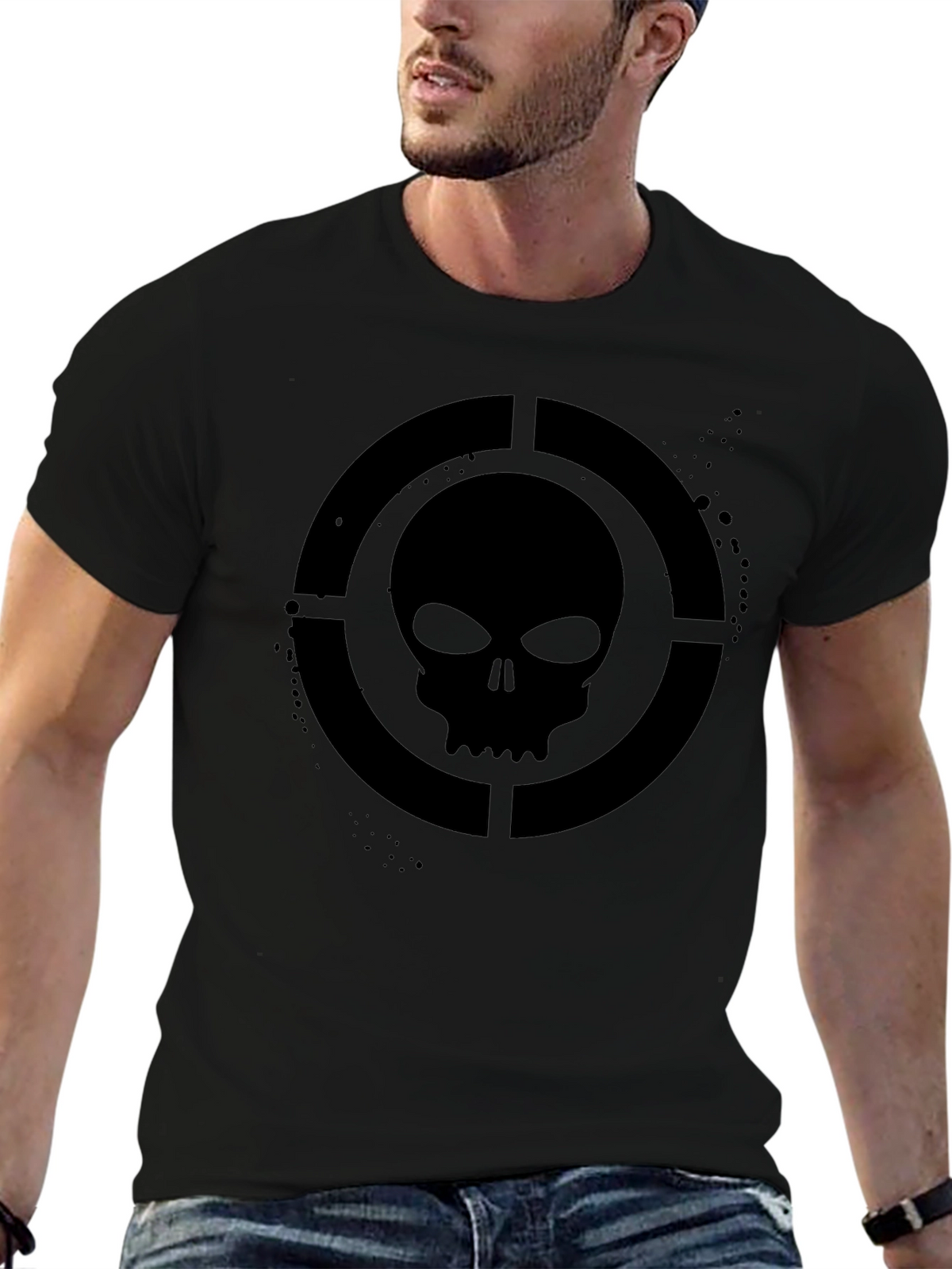 Skull Target Graphic T-Shirt - Mens Black Tee