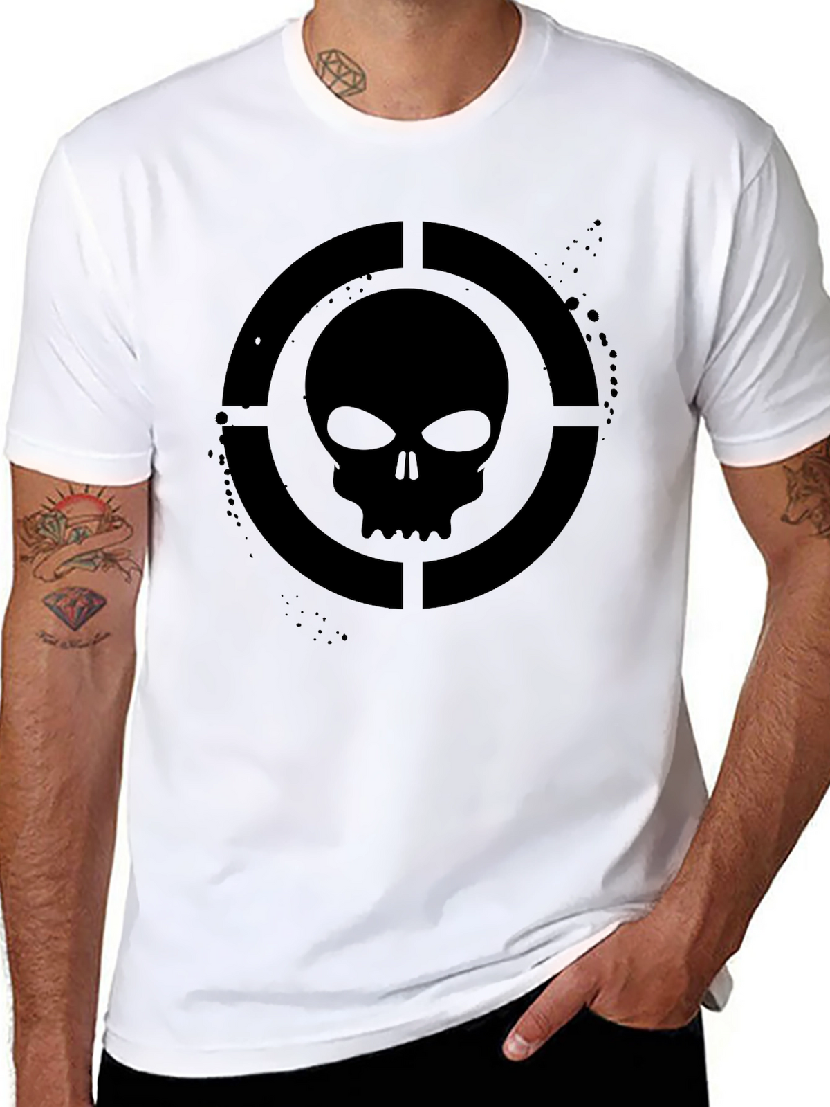 Skull Target Graphic T-Shirt - Mens Black Tee
