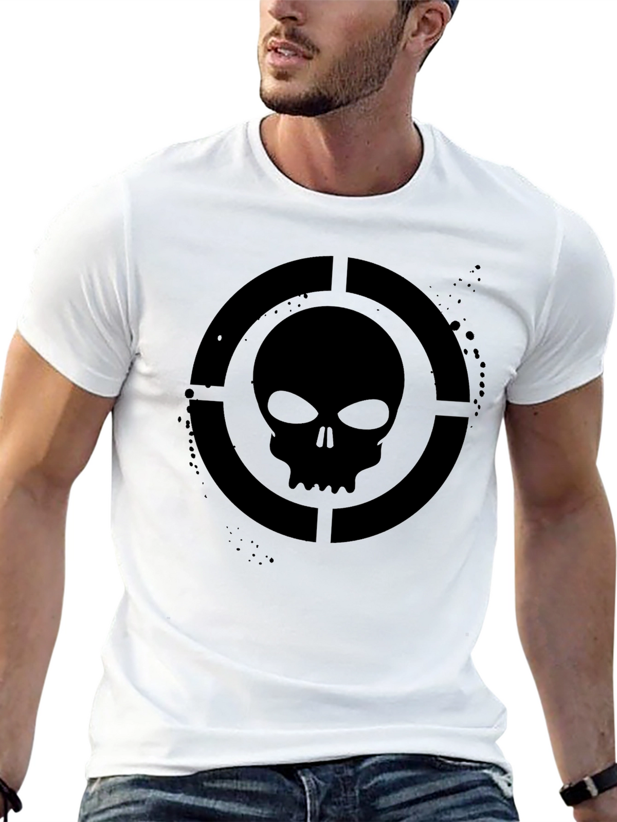 Skull Target Graphic T-Shirt - Mens Black Tee