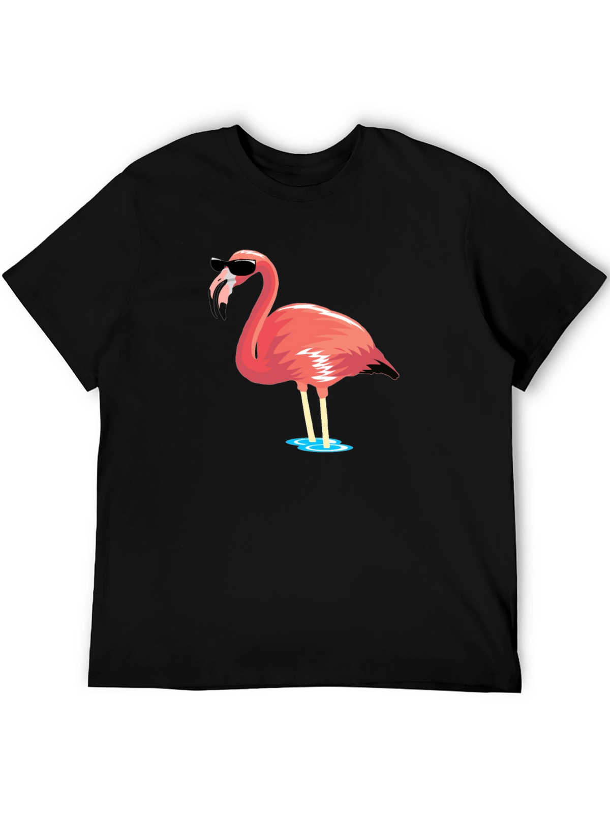 Cool Flamingo Graphic Tee - Black