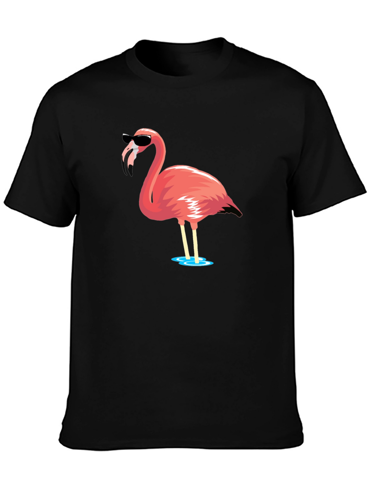 Cool Flamingo Graphic Tee - Black