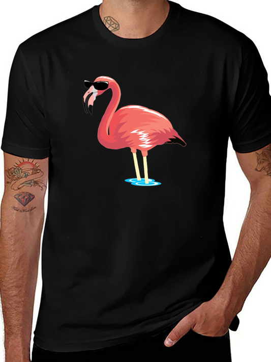 Cool Flamingo Graphic Tee - Black
