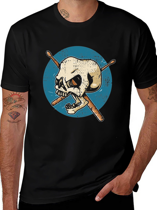 Skull Drummer T-Shirt - Graphic Tee