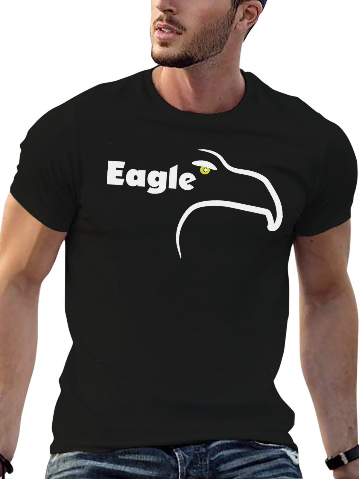 Eagle Graphic T-Shirt - Black Crew Neck Tee