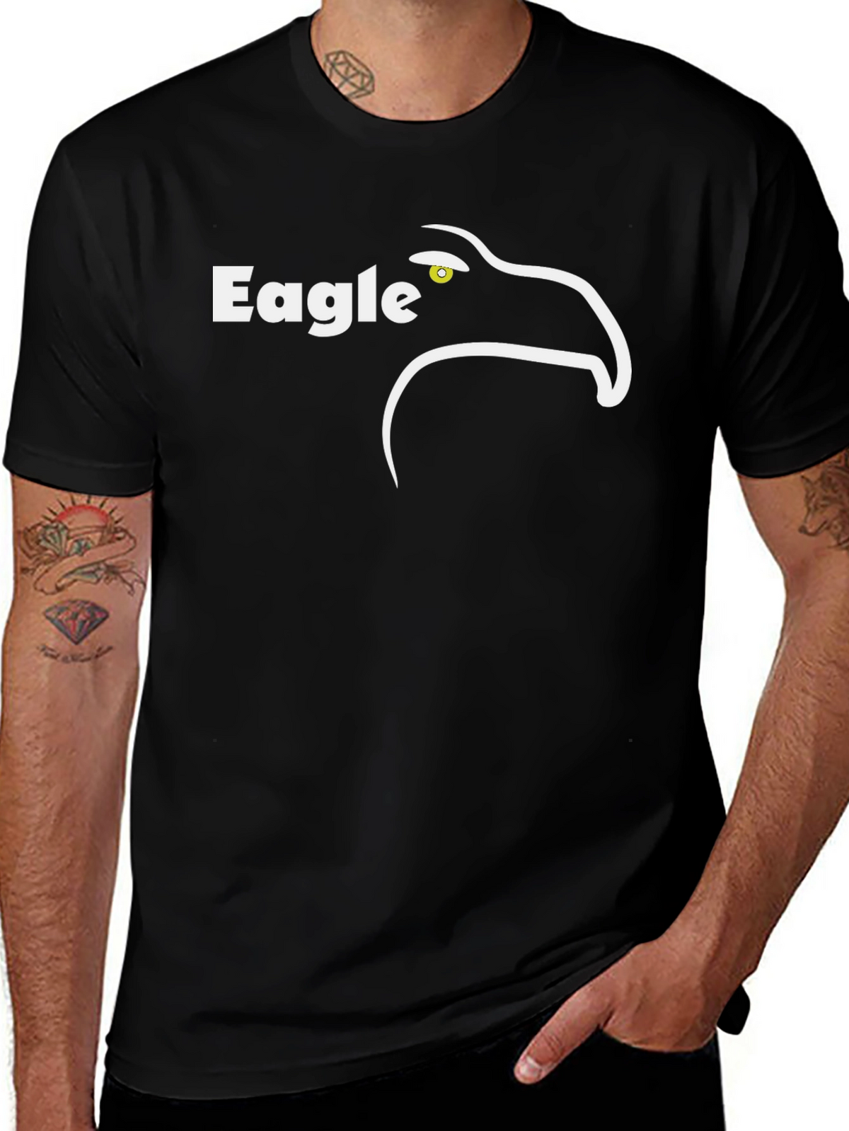 Eagle Graphic T-Shirt - Black Crew Neck Tee