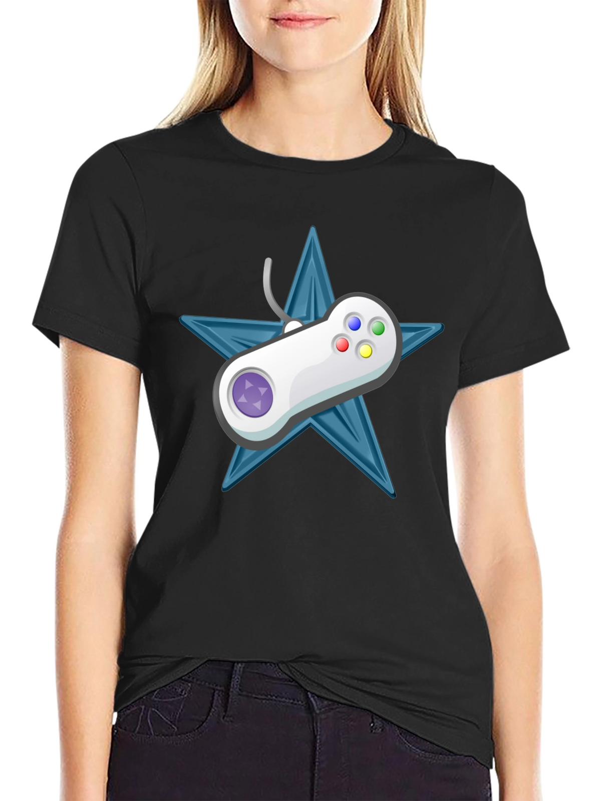 Retro Gamer Tee: Starry Controller Design