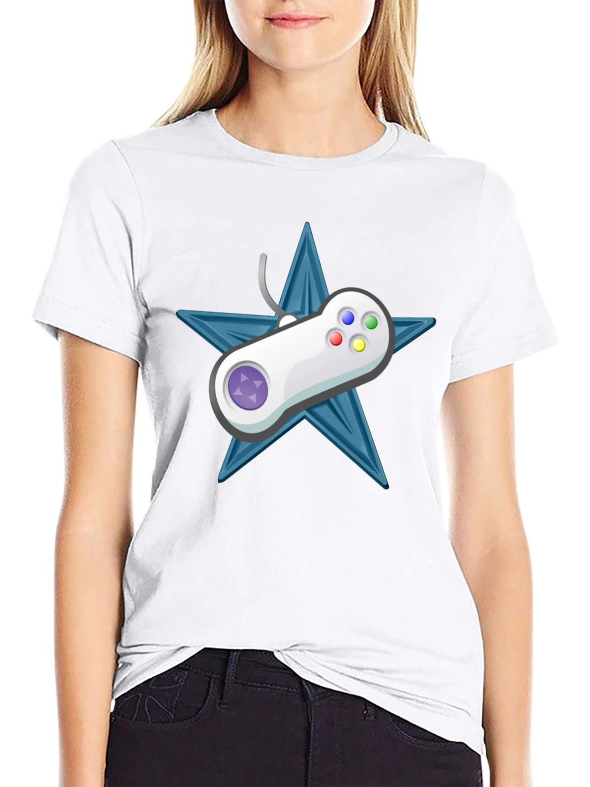 Retro Gamer Tee: Starry Controller Design