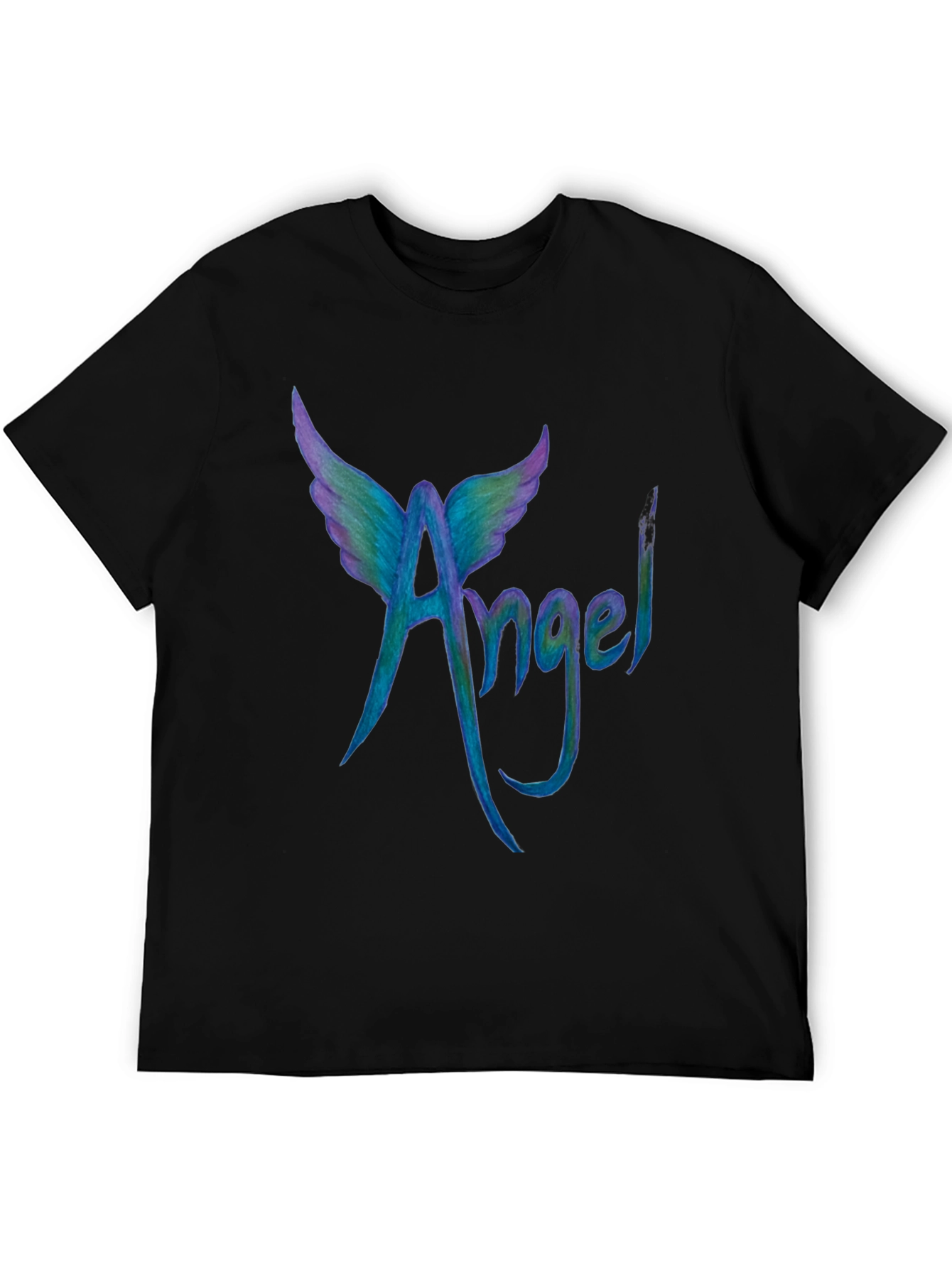 Angel Wings Graphic Tee - Cool Mens Black T-Shirt