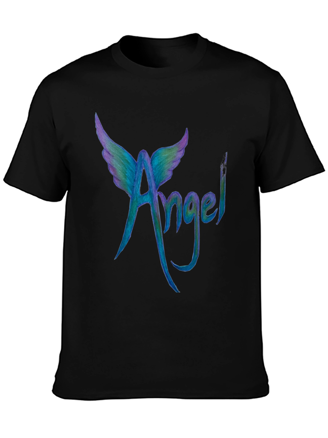 Angel Wings Graphic Tee - Cool Mens Black T-Shirt