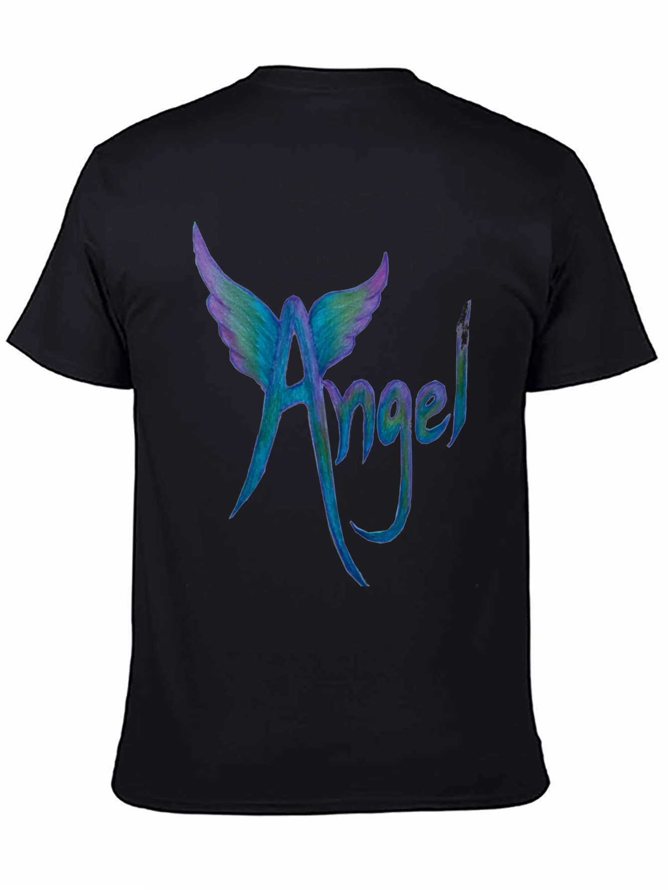 Angel Wings Graphic Tee - Cool Mens Black T-Shirt