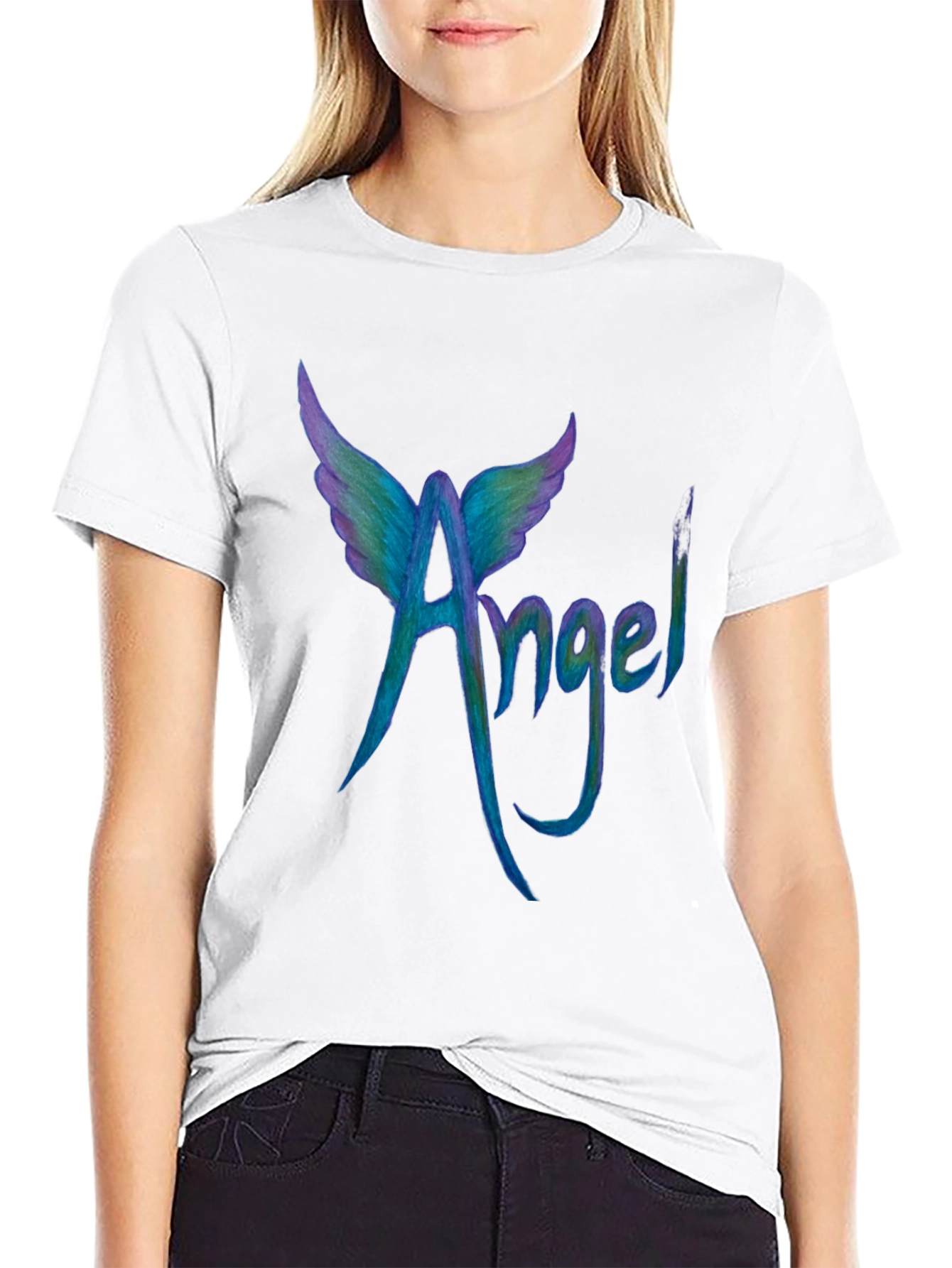Angel Wings Graphic Tee - Cool Mens Black T-Shirt