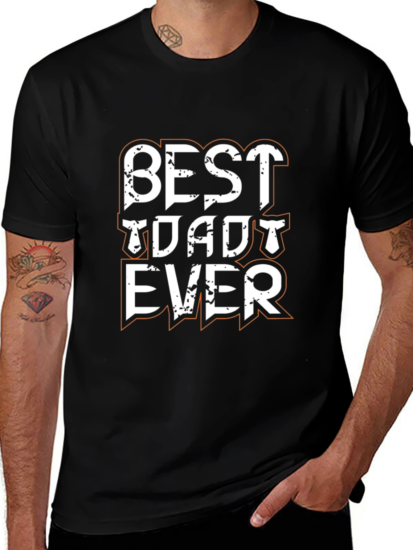 Best Dad Ever Black Graphic Tee