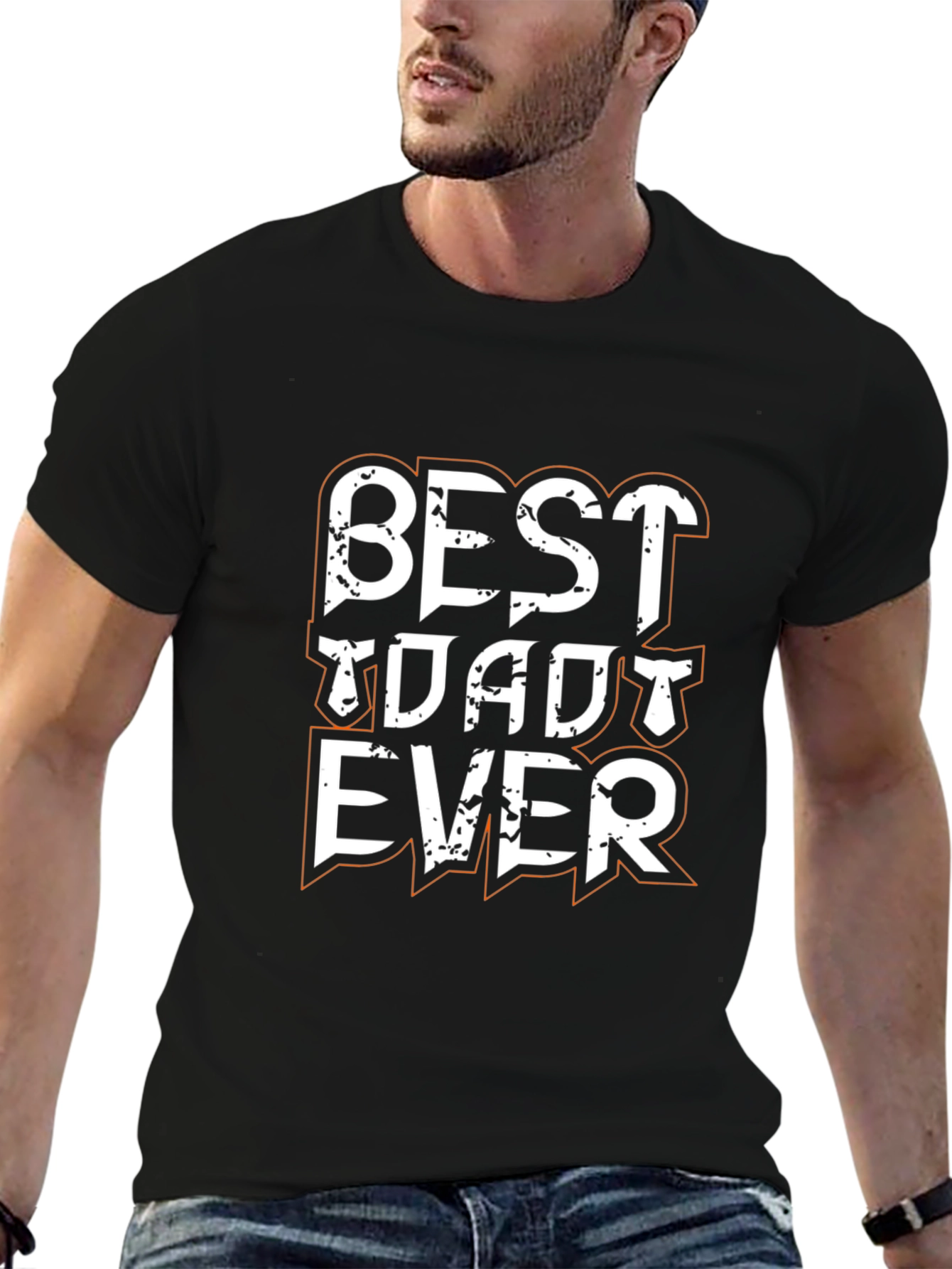Best Dad Ever Black Graphic Tee