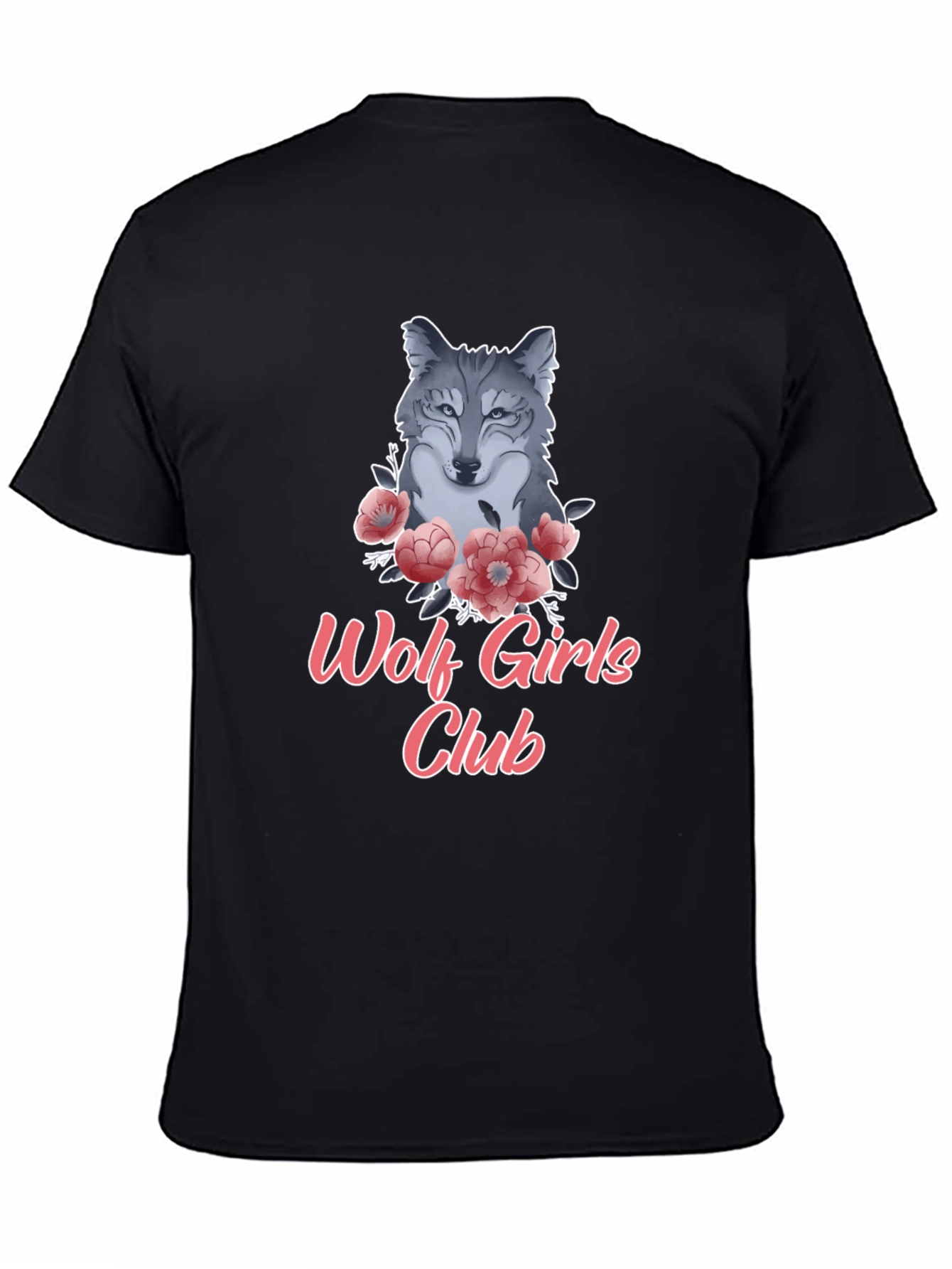 Wolf Girls Club Graphic Tee - Black Cotton T-Shirt