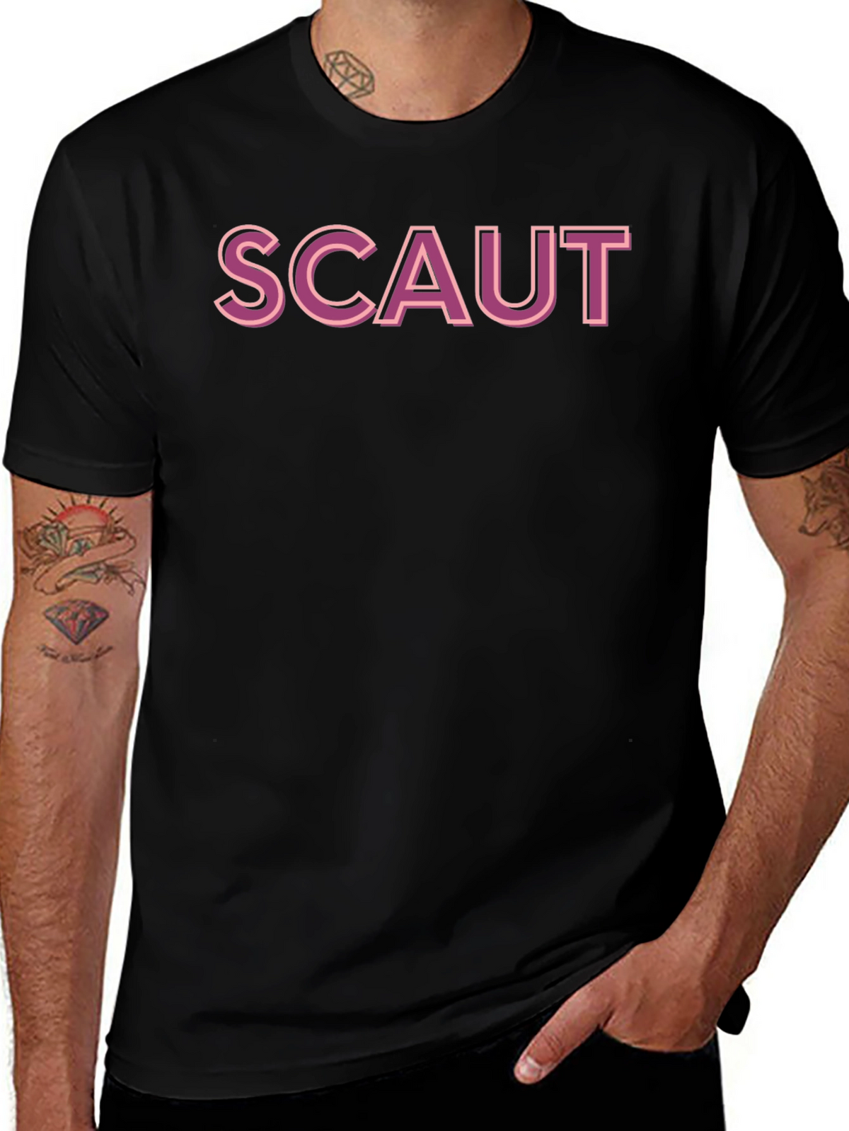 Scaut Graphic T-Shirt - Casual Black Tee