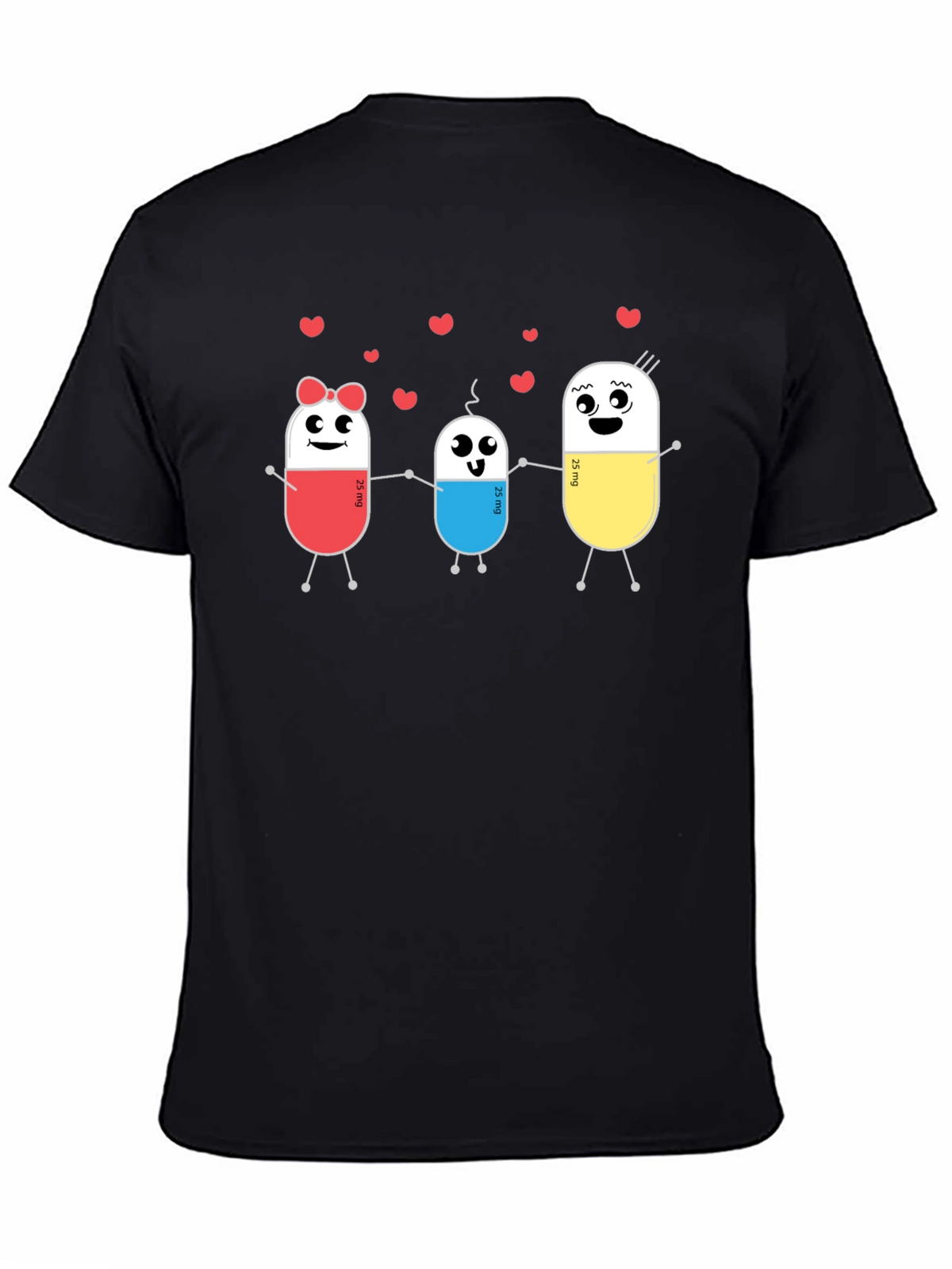 Cute Pill Family Black T-Shirt