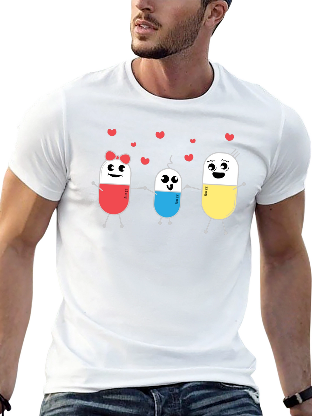 Cute Pill Family Black T-Shirt