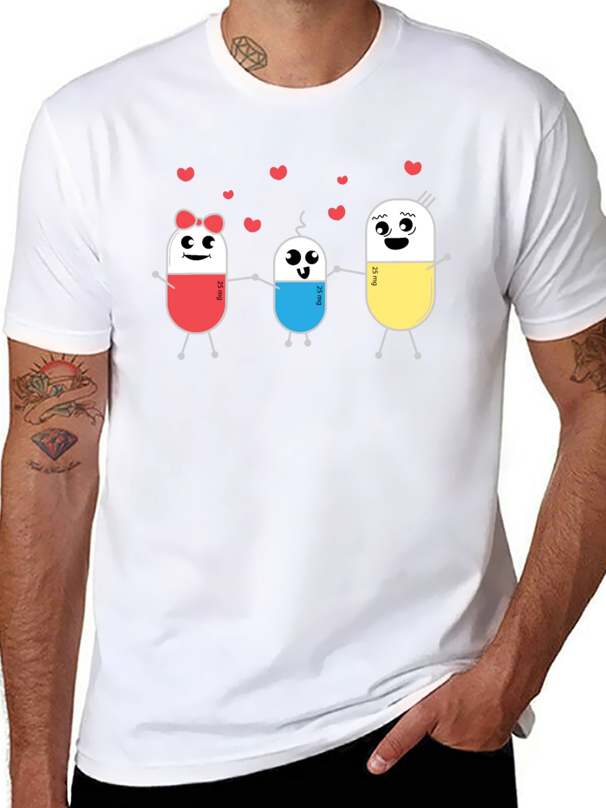 Cute Pill Family Black T-Shirt