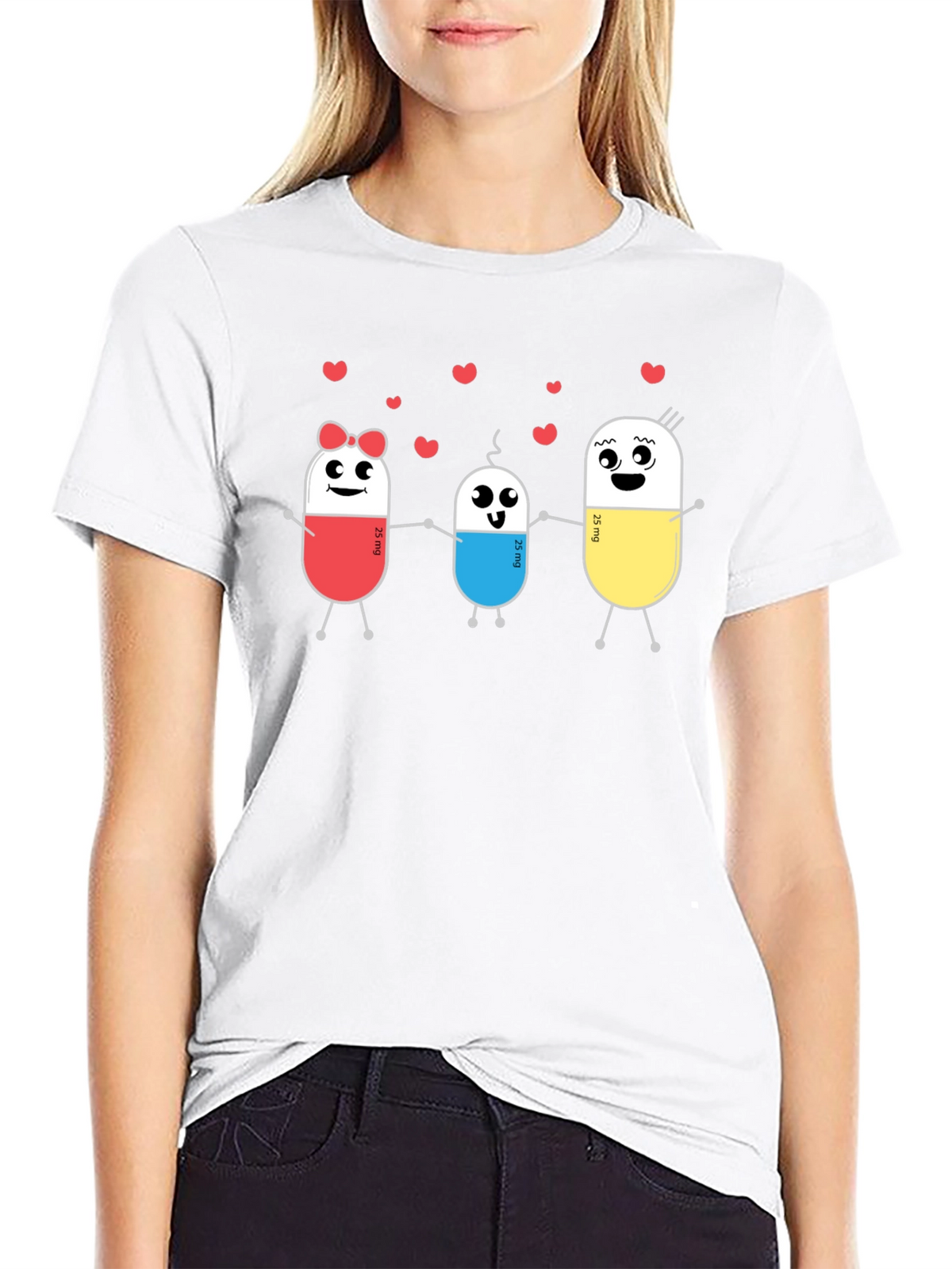 Cute Pill Family Black T-Shirt