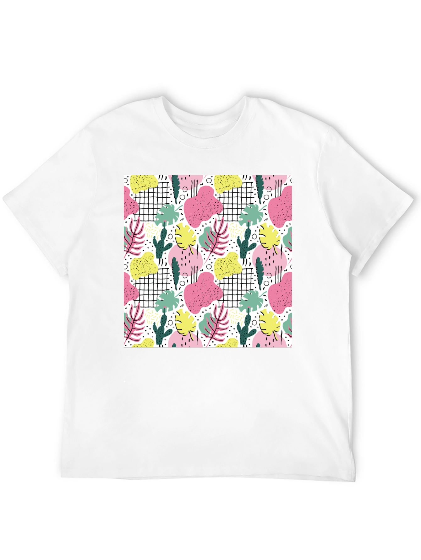 Tropical Print Black T-Shirt