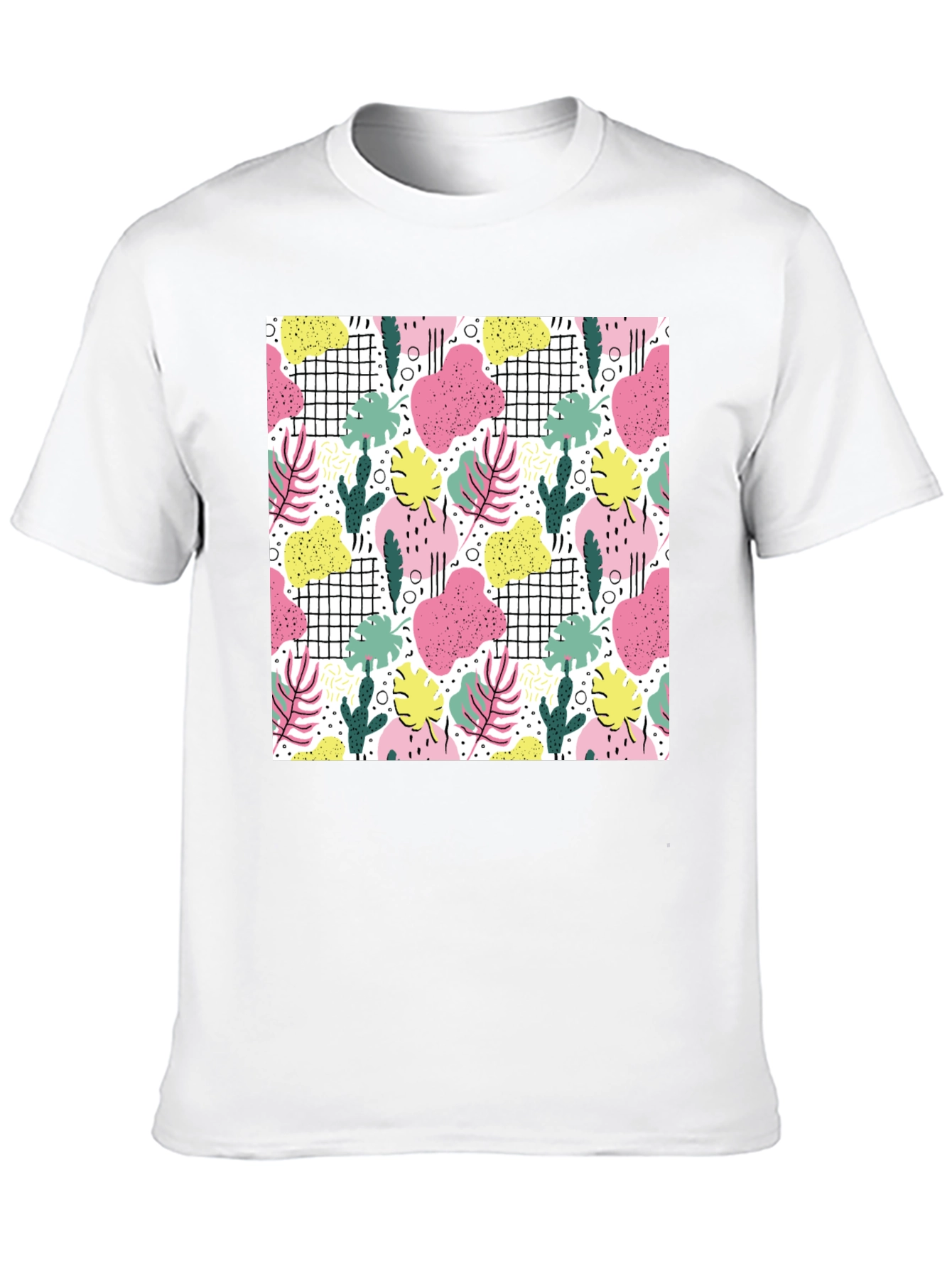 Tropical Print Black T-Shirt