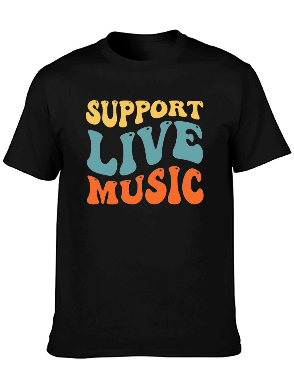 Support Live Music Graphic Tee - Retro Style