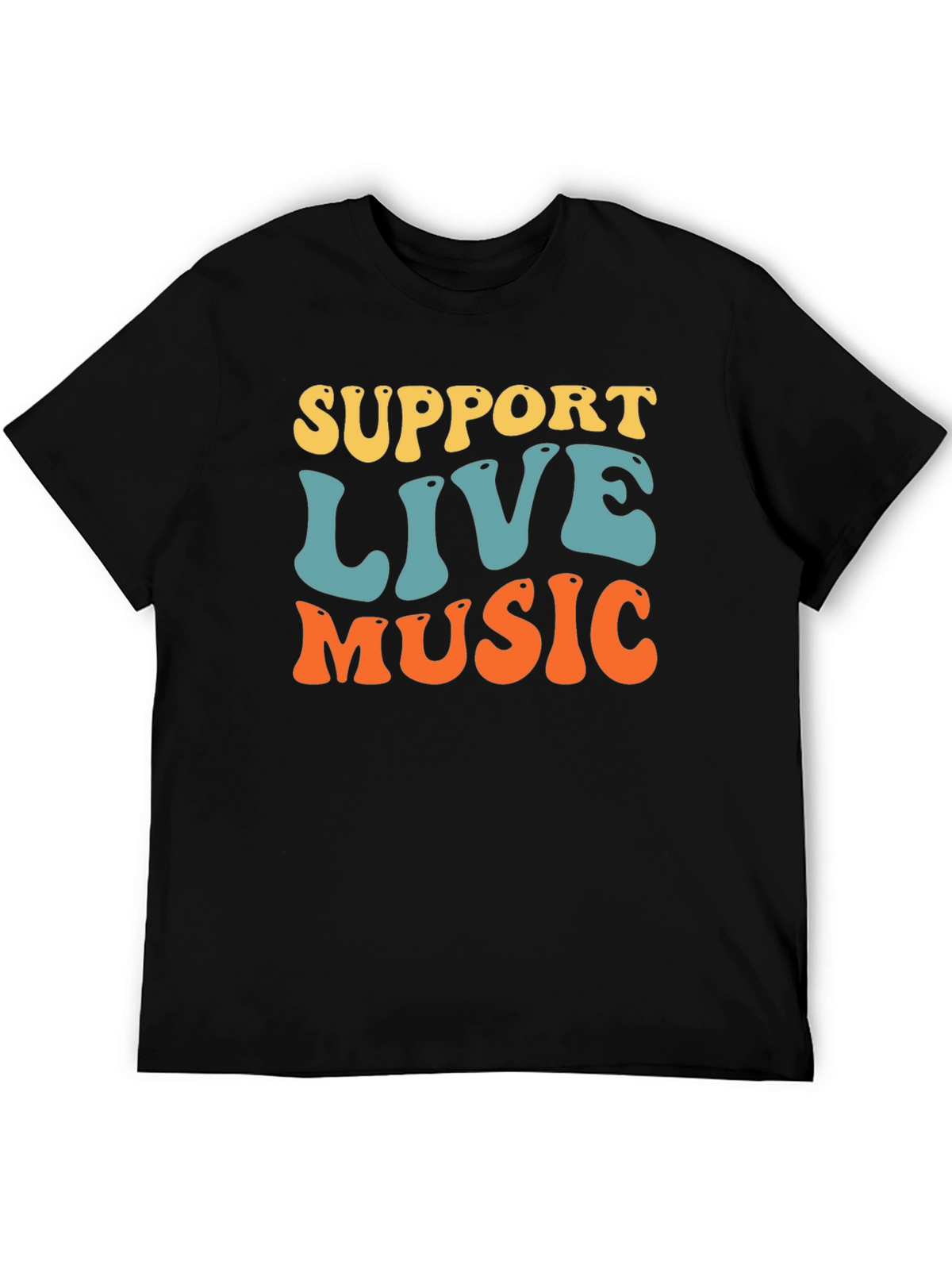 Support Live Music Graphic Tee - Retro Style