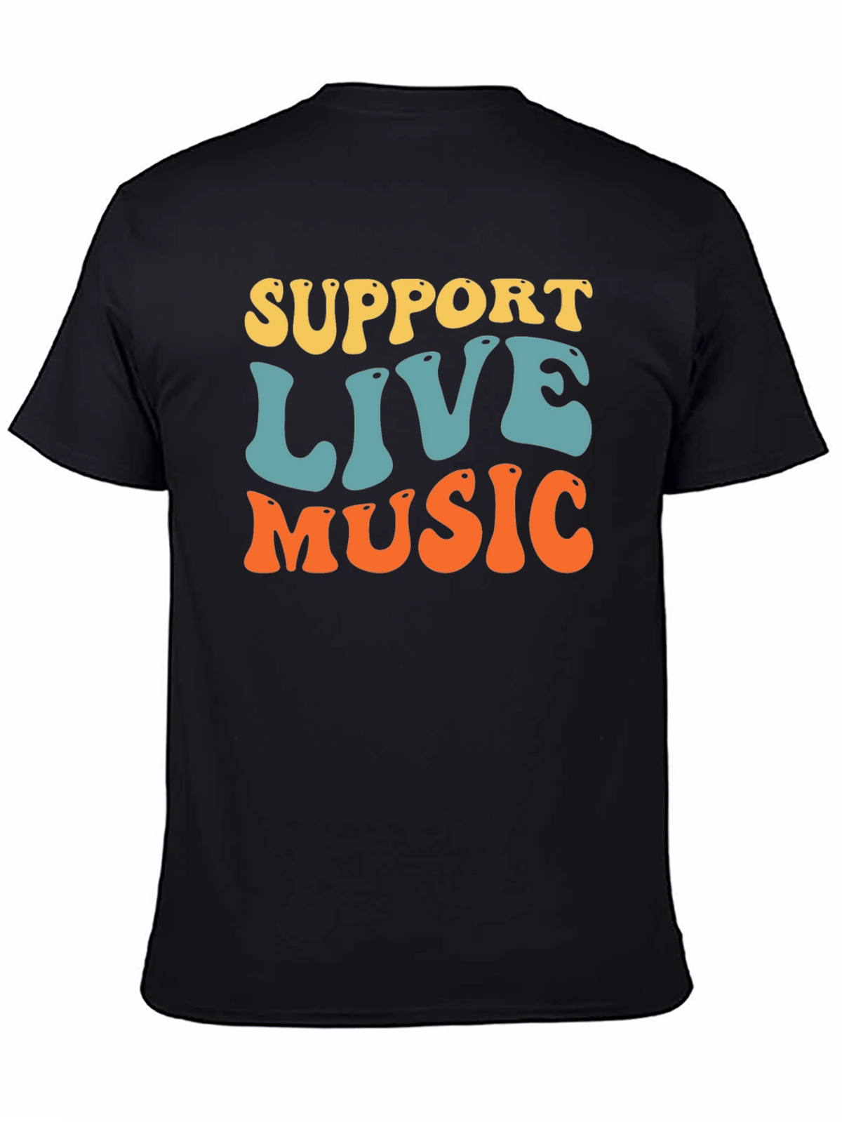 Support Live Music Graphic Tee - Retro Style