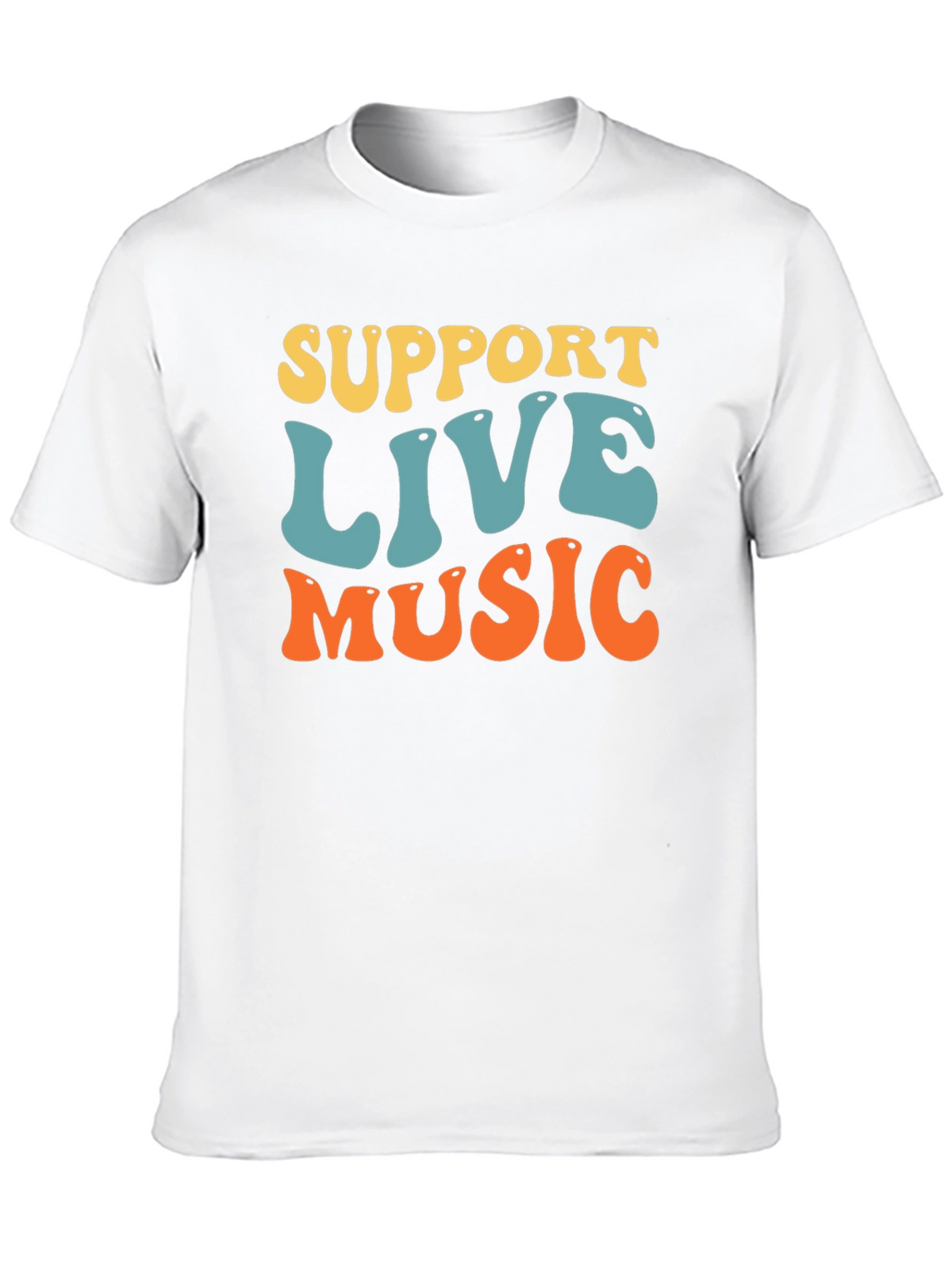 Support Live Music Graphic Tee - Retro Style