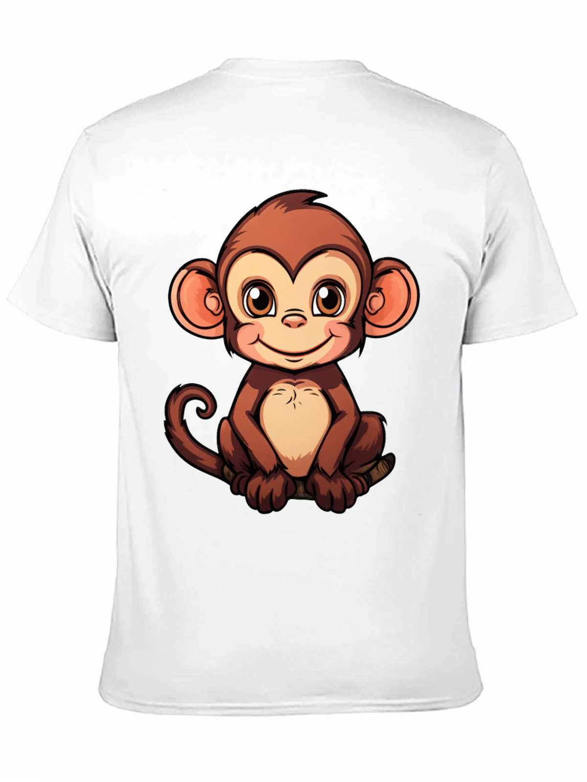 Cute Monkey Graphic Print Black T-Shirt
