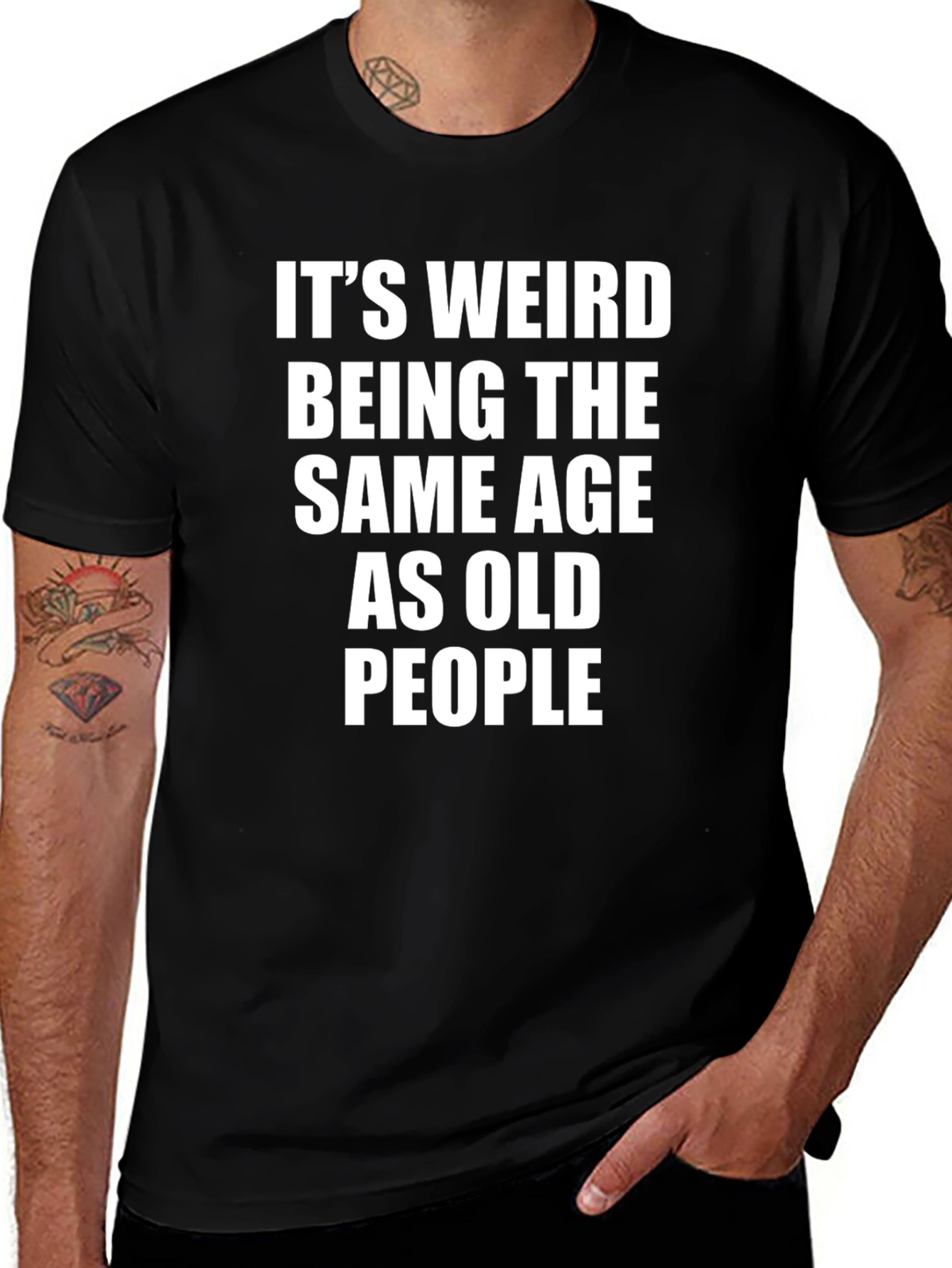 Funny Same Age as Old People Black T-Shirt