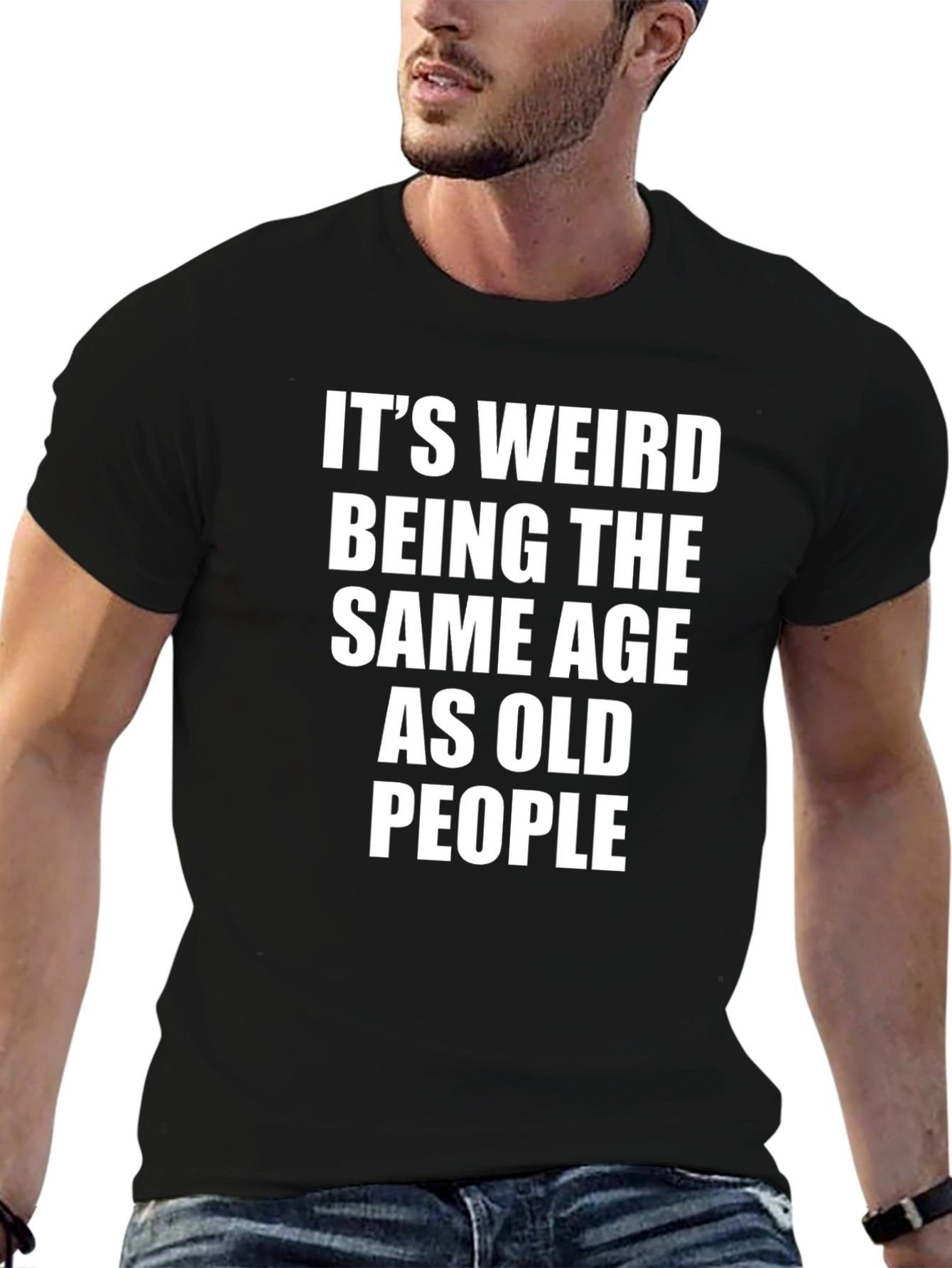 Funny Same Age as Old People Black T-Shirt