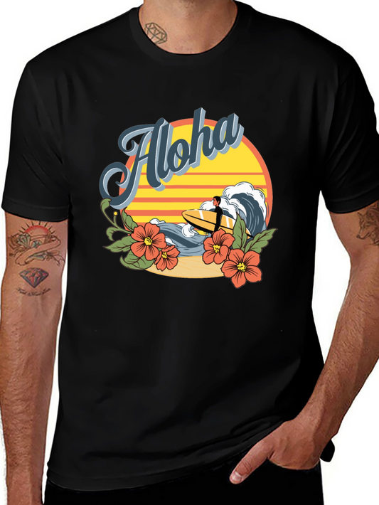 Aloha Surfer Graphic Tee - Vintage Style