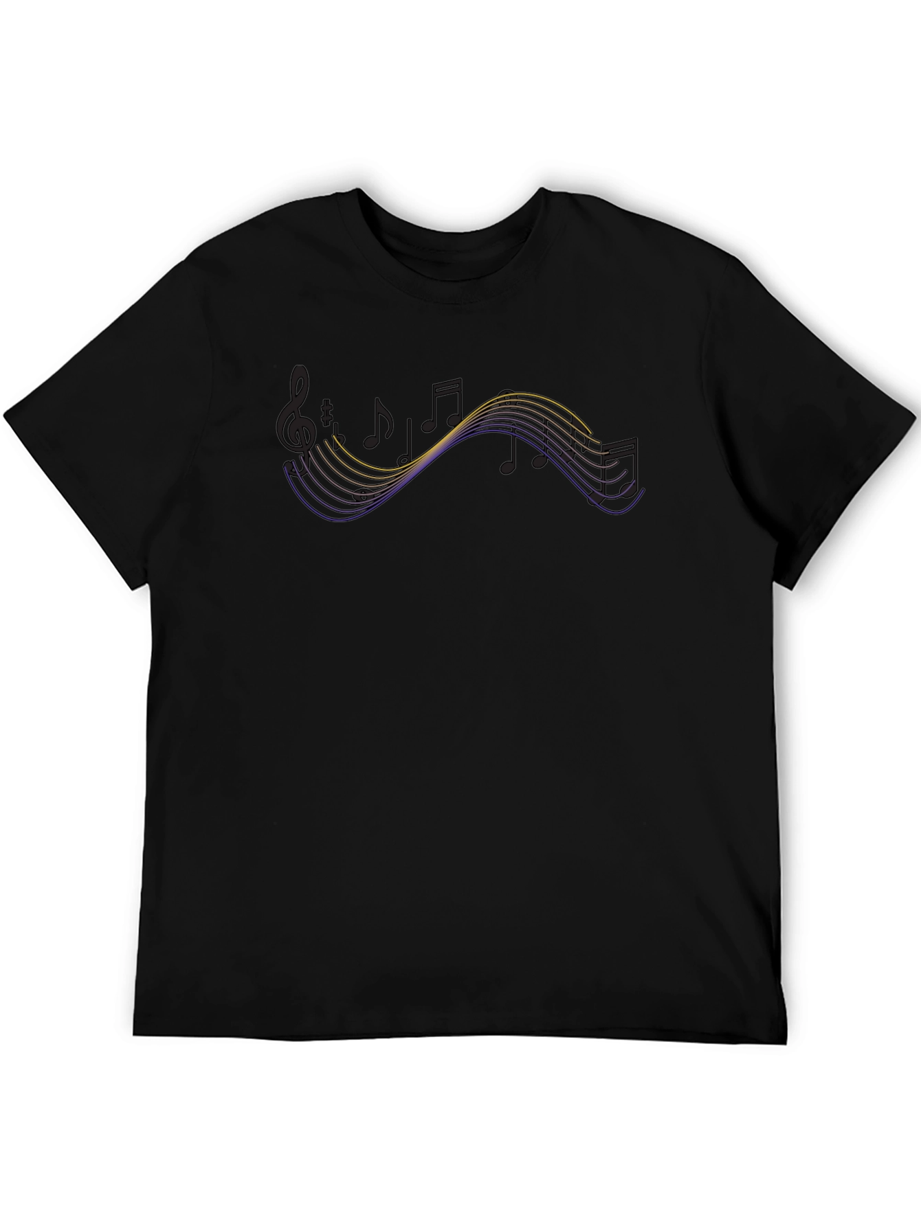 Musical Note Graphic Black T-Shirt