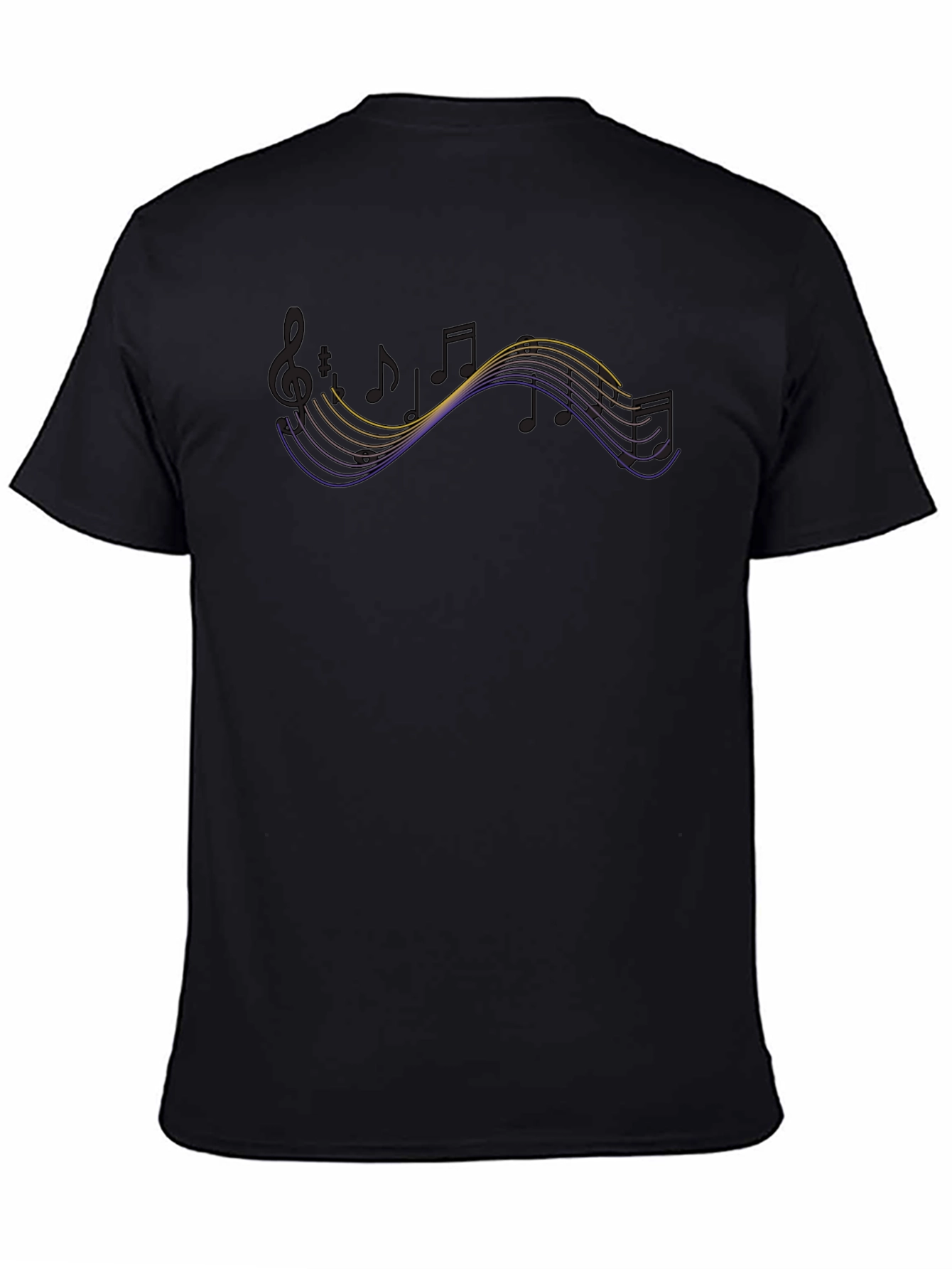 Musical Note Graphic Black T-Shirt