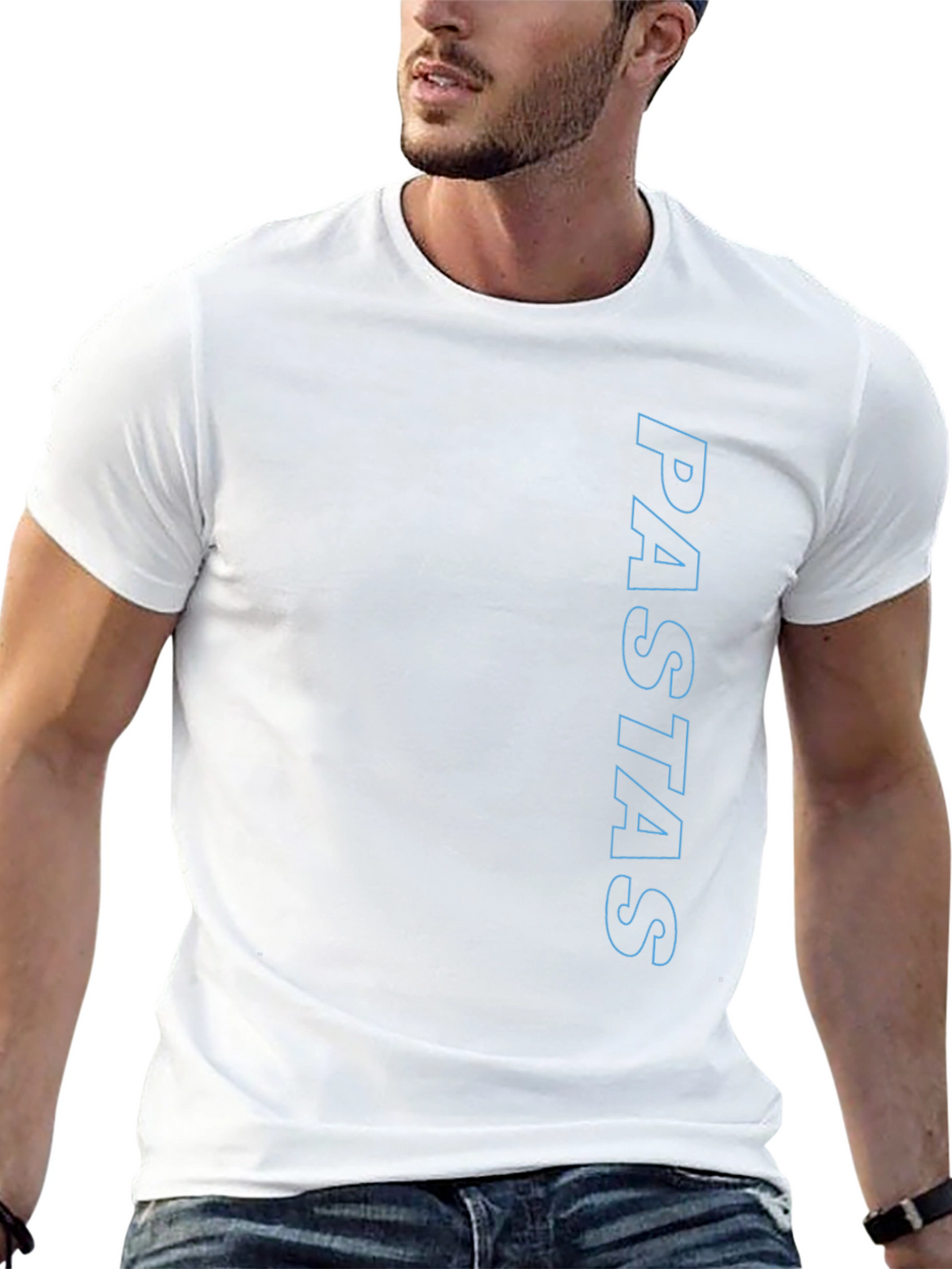 PASTAS Graphic Tee - Trendy Vertical Design