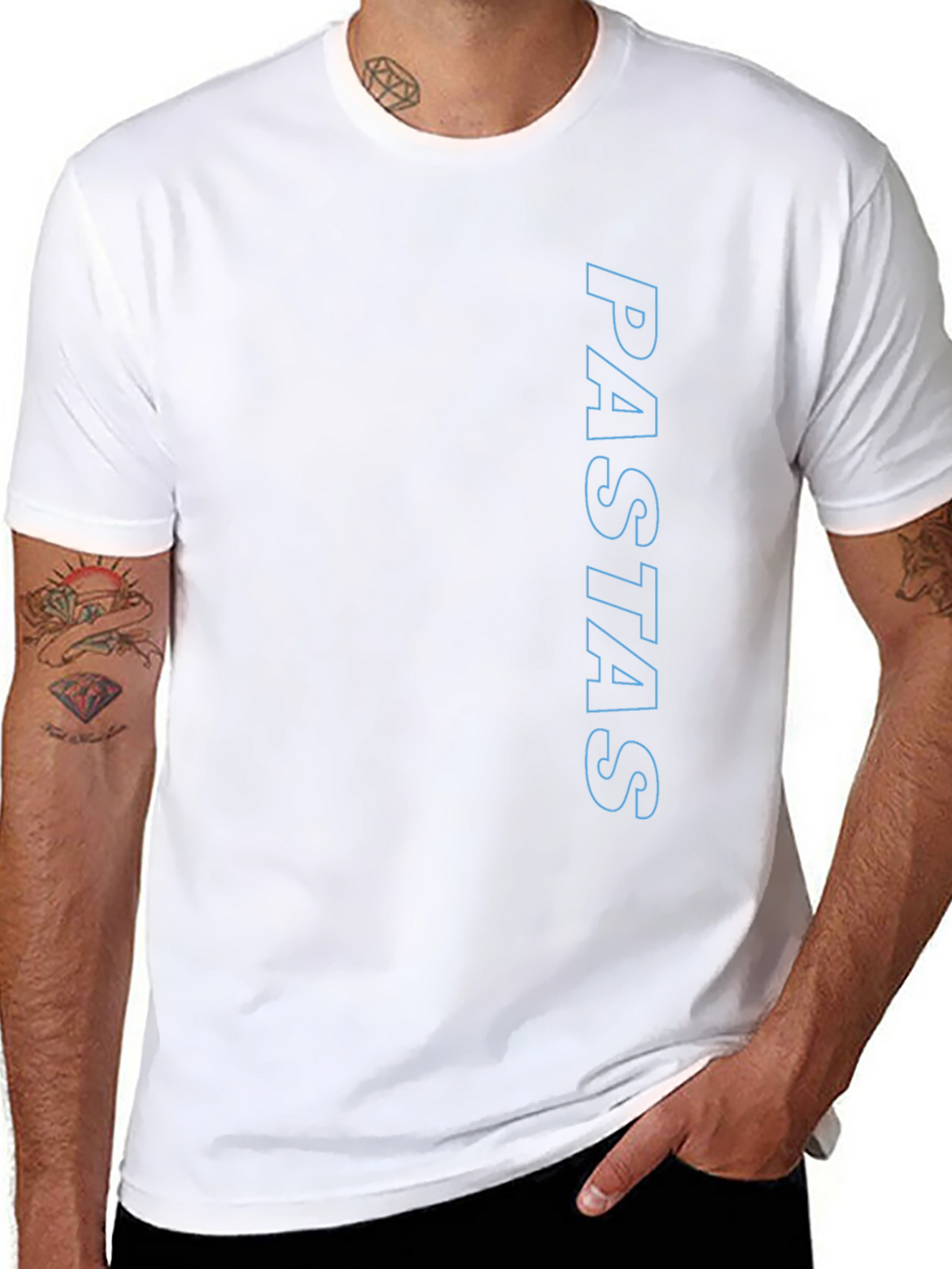 PASTAS Graphic Tee - Trendy Vertical Design