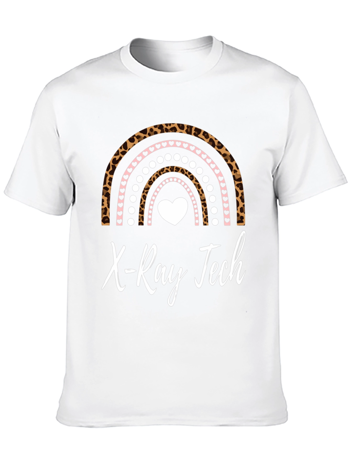 X-Ray Tech Rainbow Leopard Heart T-Shirt