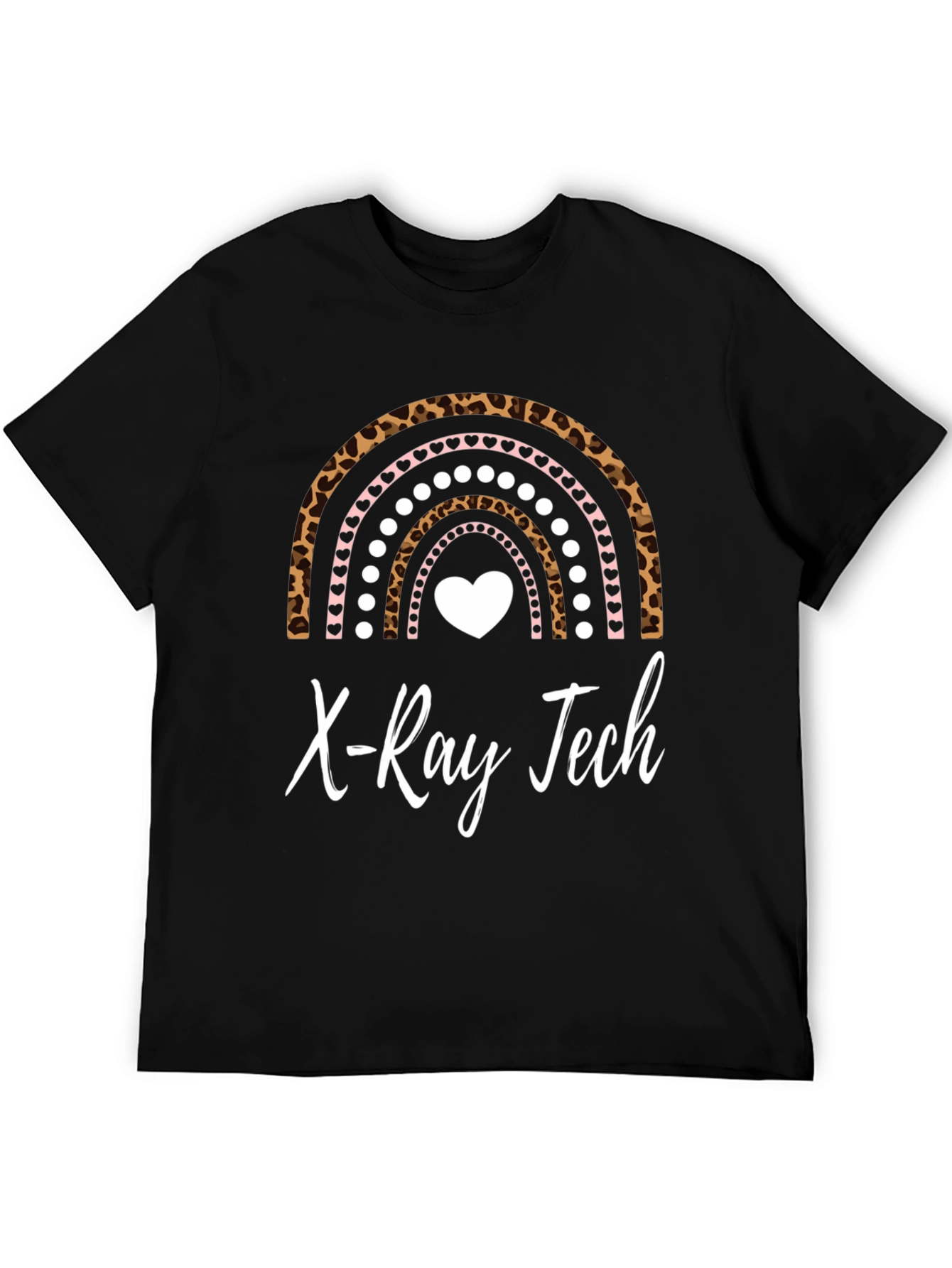 X-Ray Tech Rainbow Leopard Heart T-Shirt